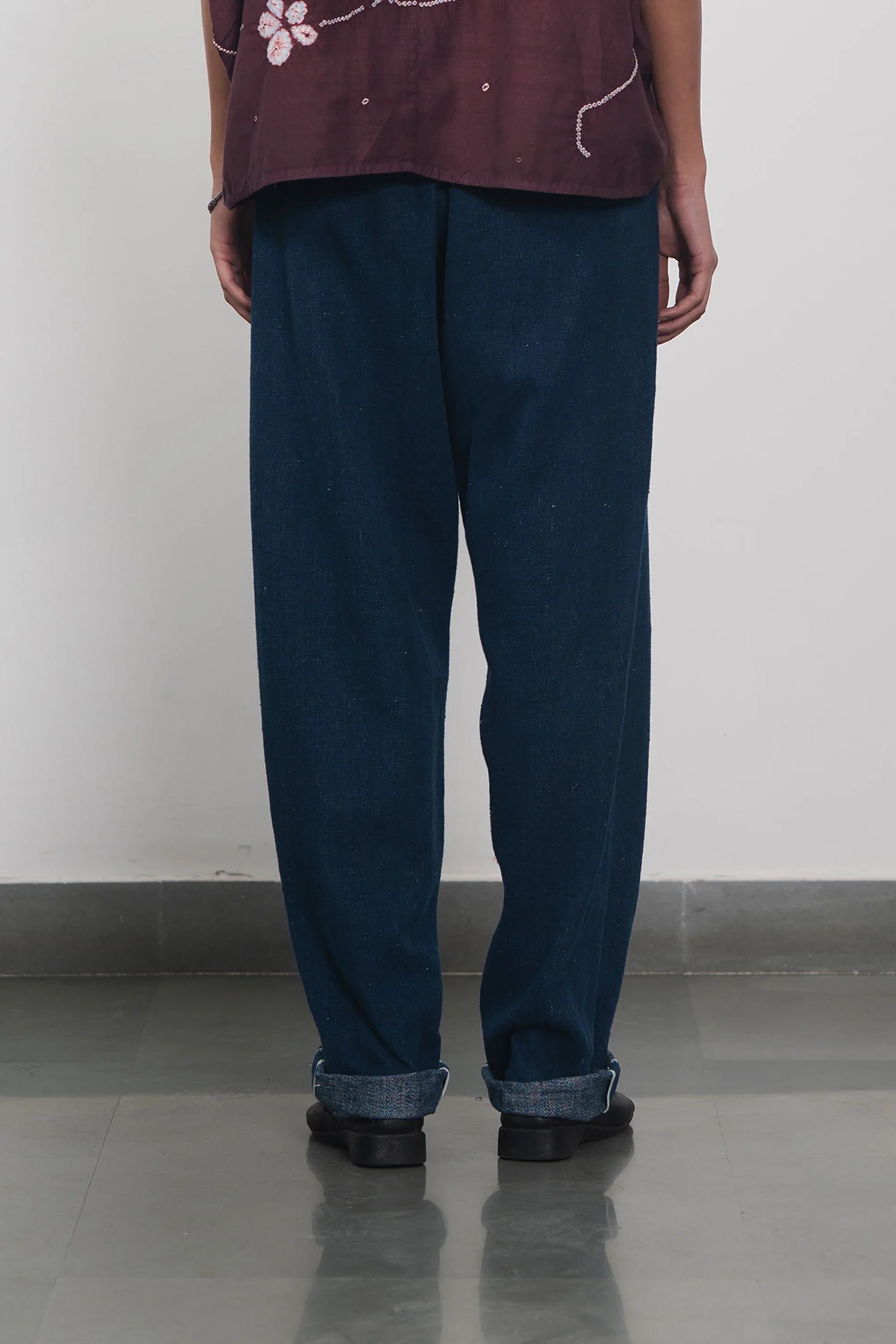 Handspun Cotton Denim Pant in Indigo