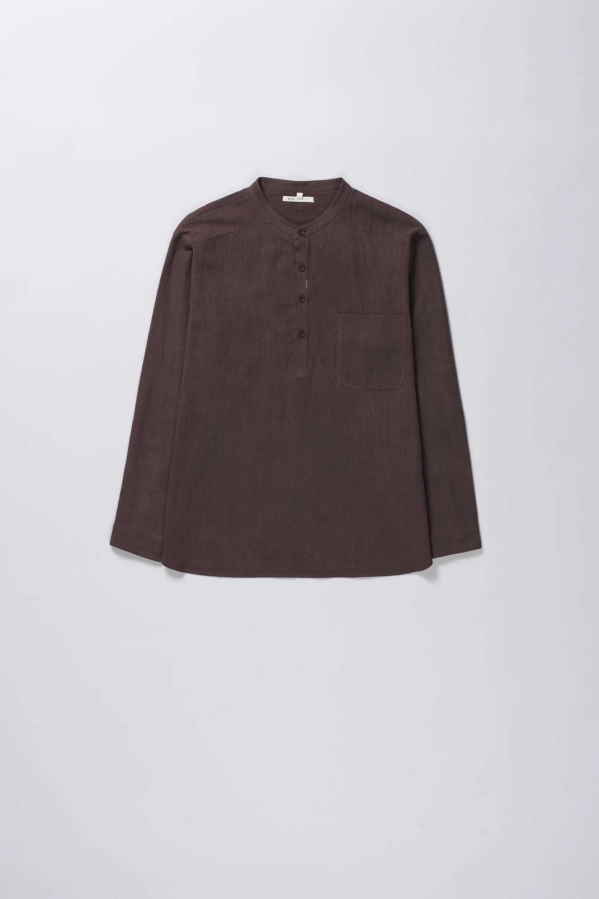 shirt with patch pocket burnt umber