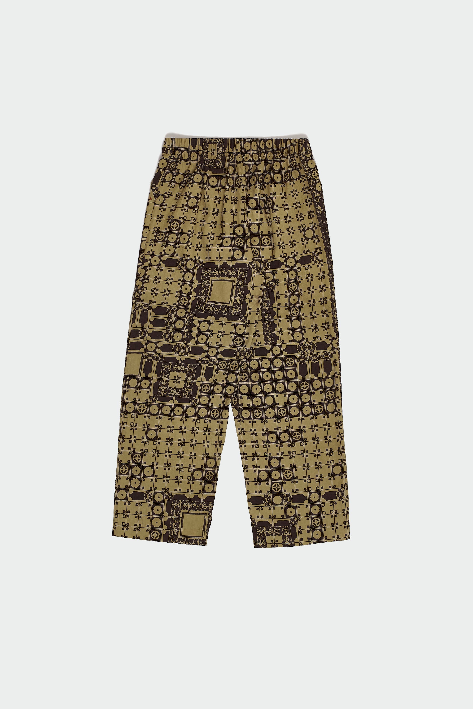 SCREEN PRINTED COTTON SILK BLEND PANT