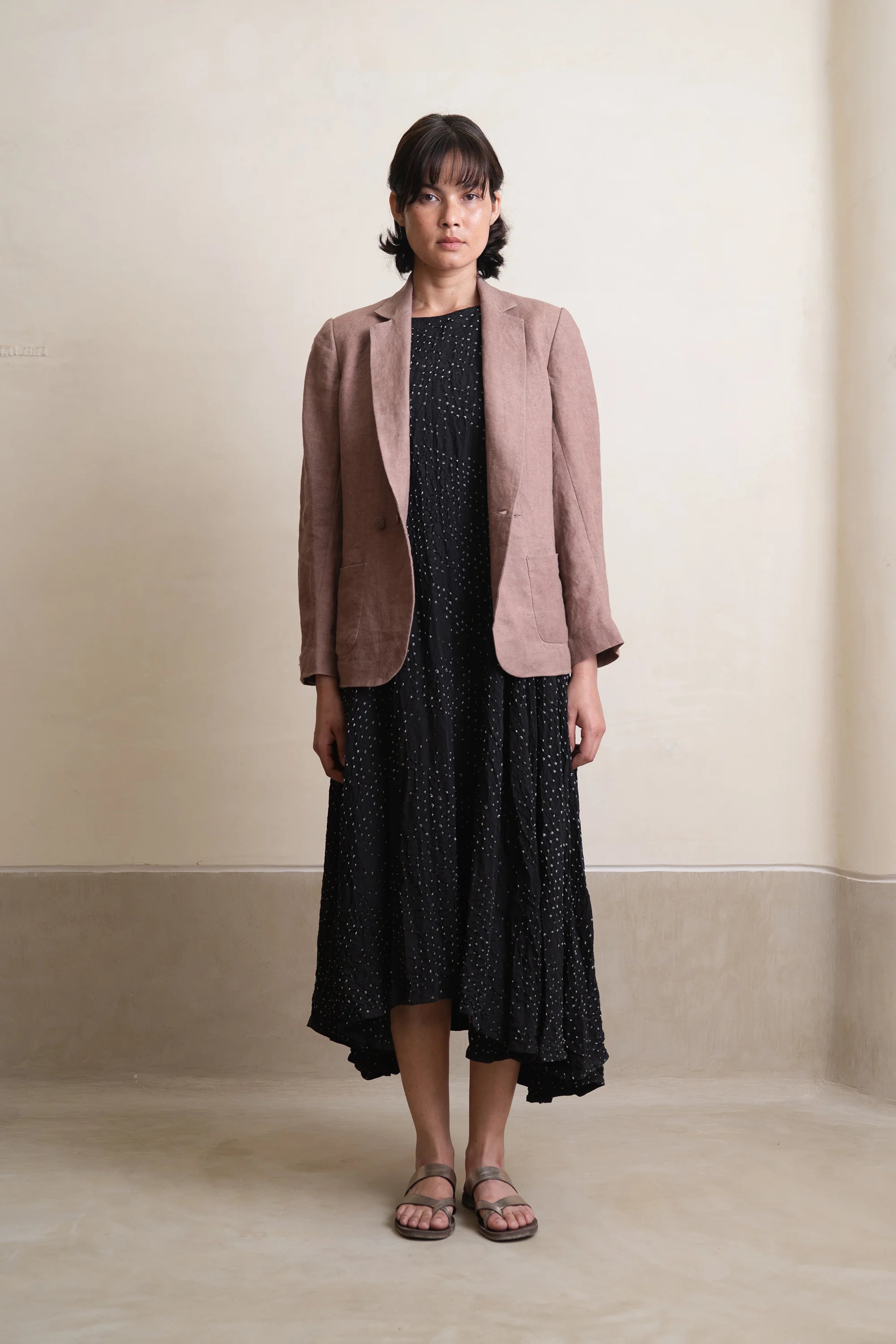 Old Rose Detailed Linen Jacket