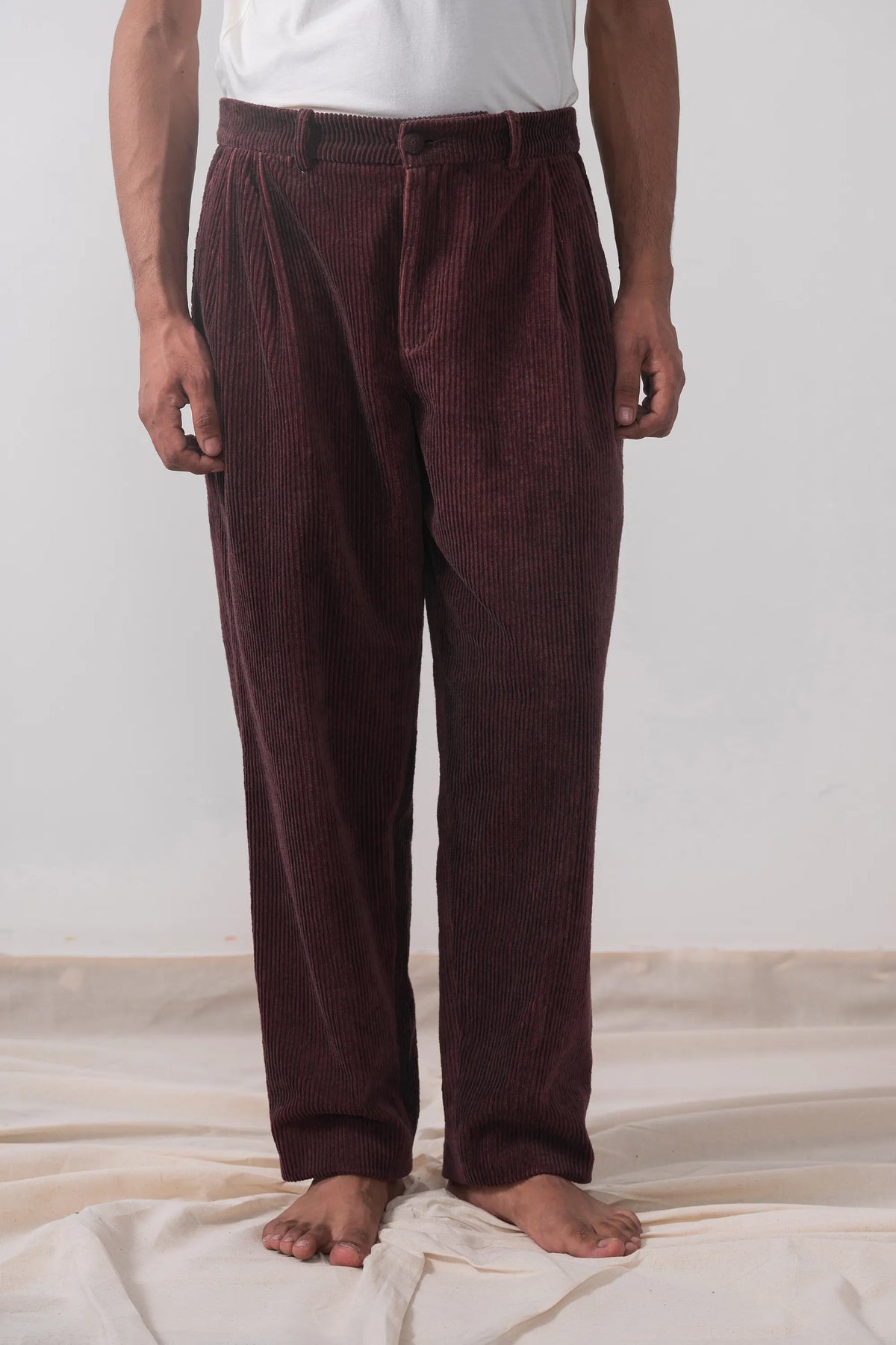 Formal Pleated Trousers in Purple Red