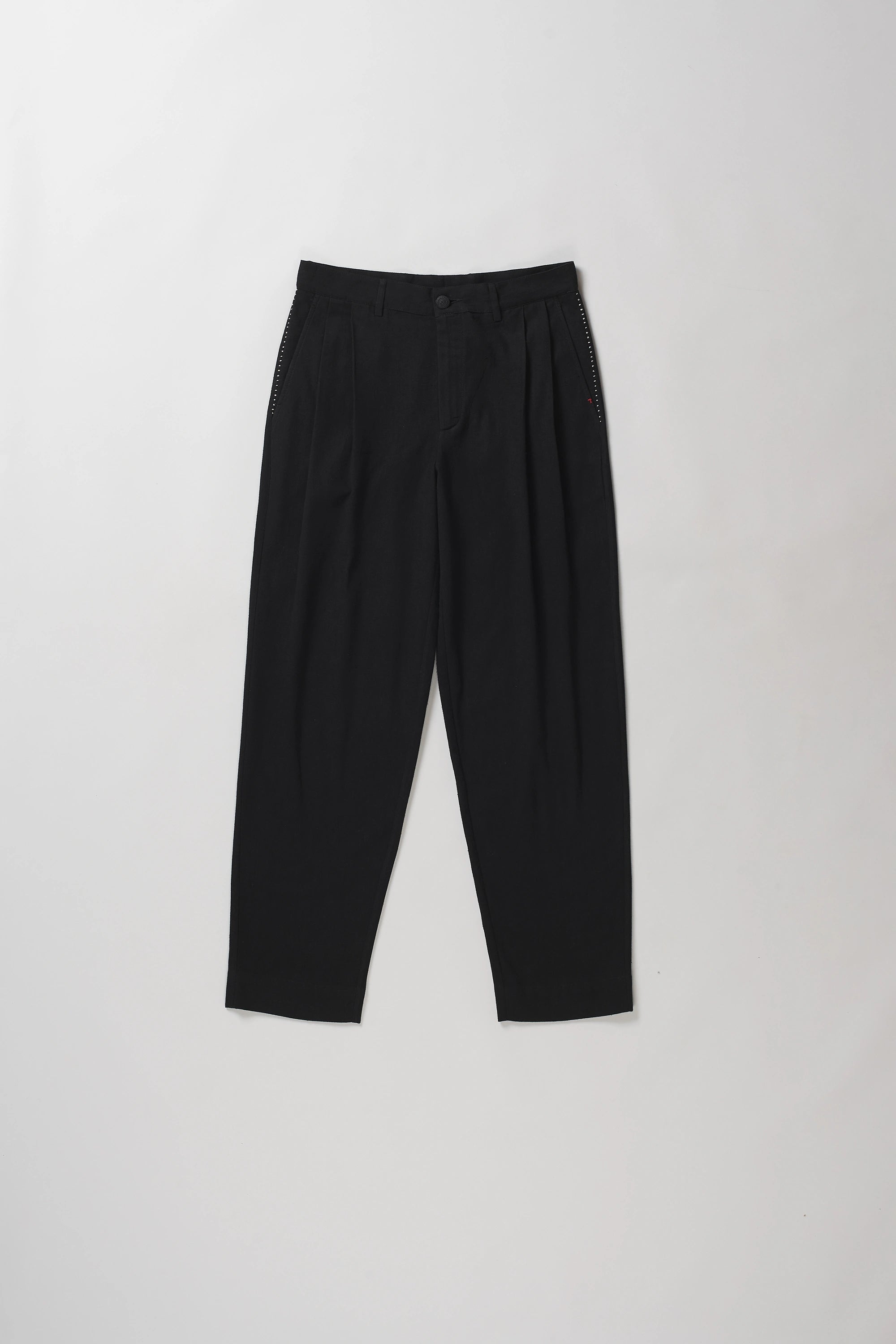 Front image of black cotton pant