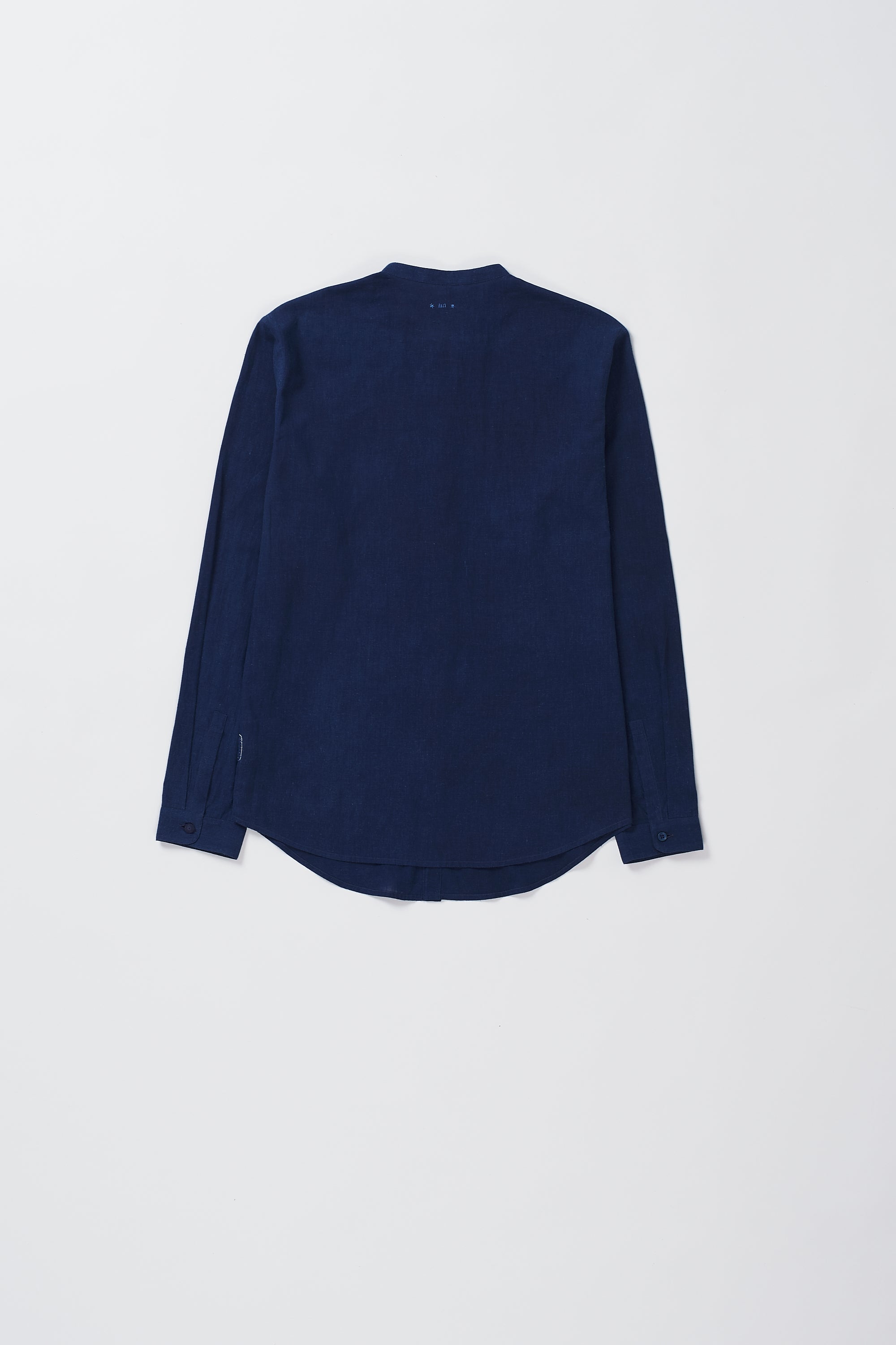 INDIGO BAND COLLAR SHIRT