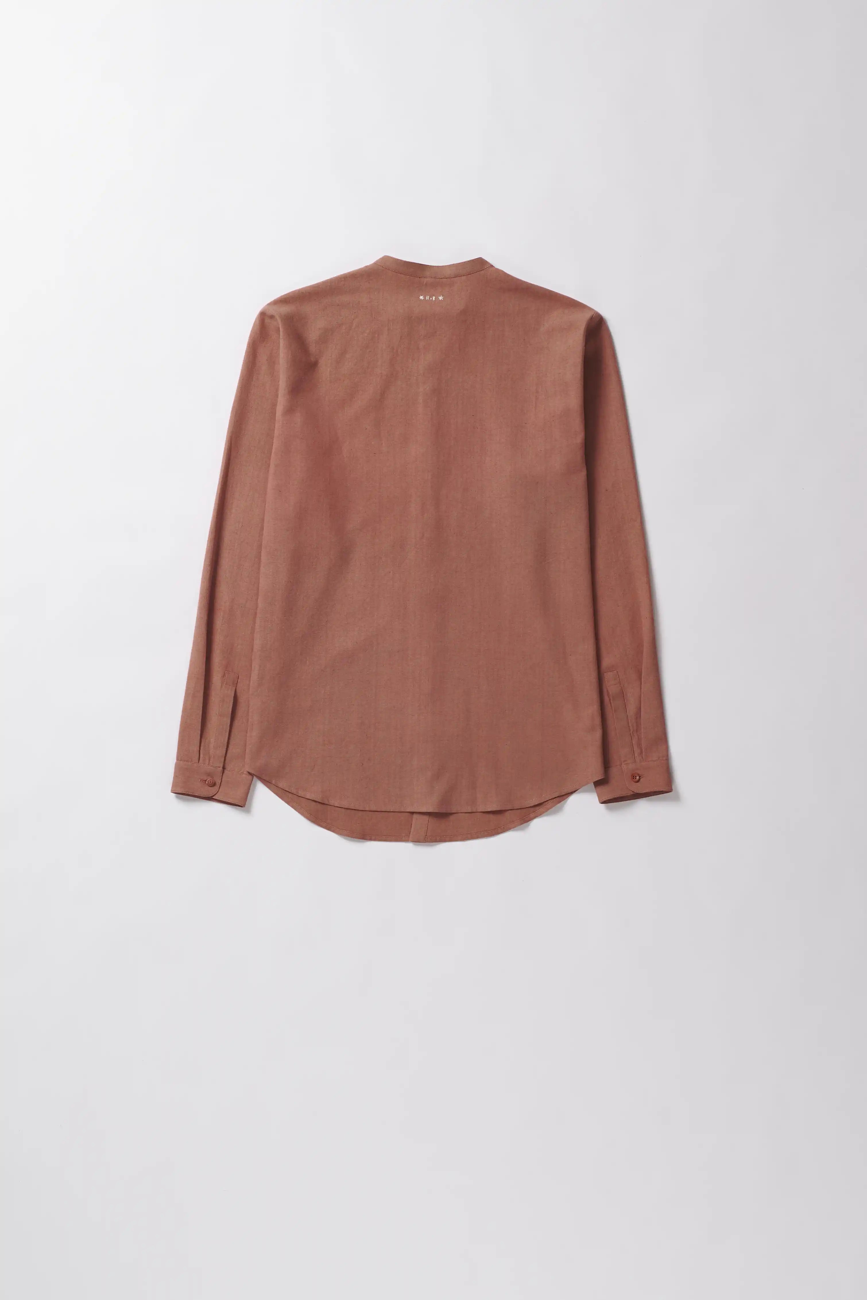 Orange rust men's shirt with full-sleeves