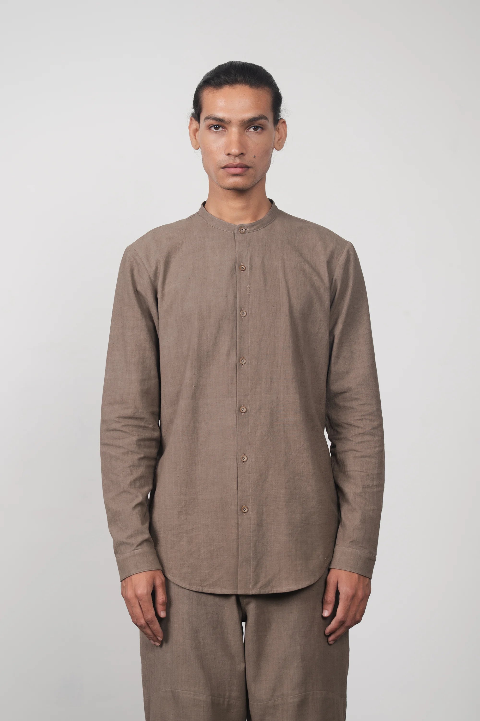 Ash Grey Collar Shirt