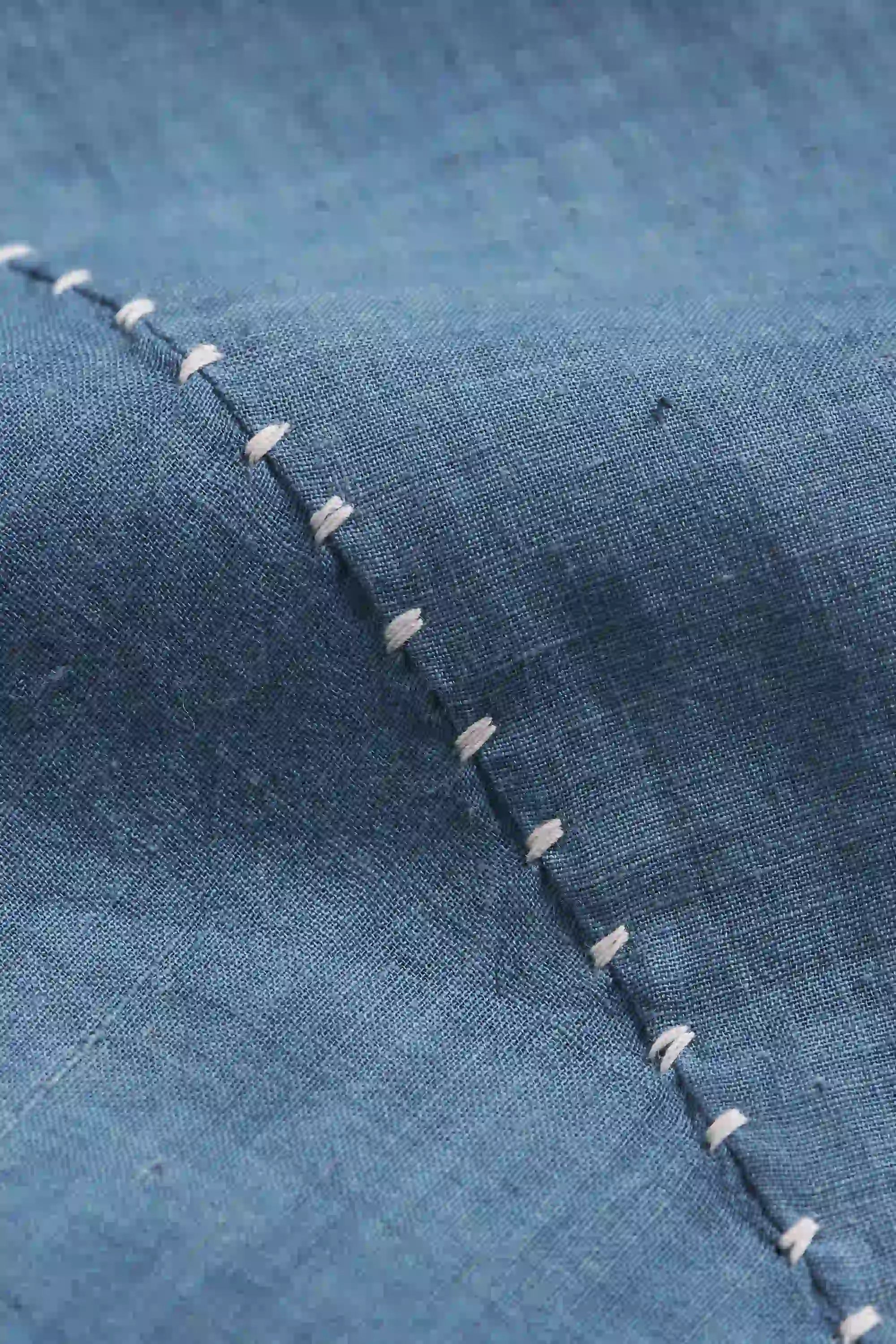 Fabric close-up with hand detailing