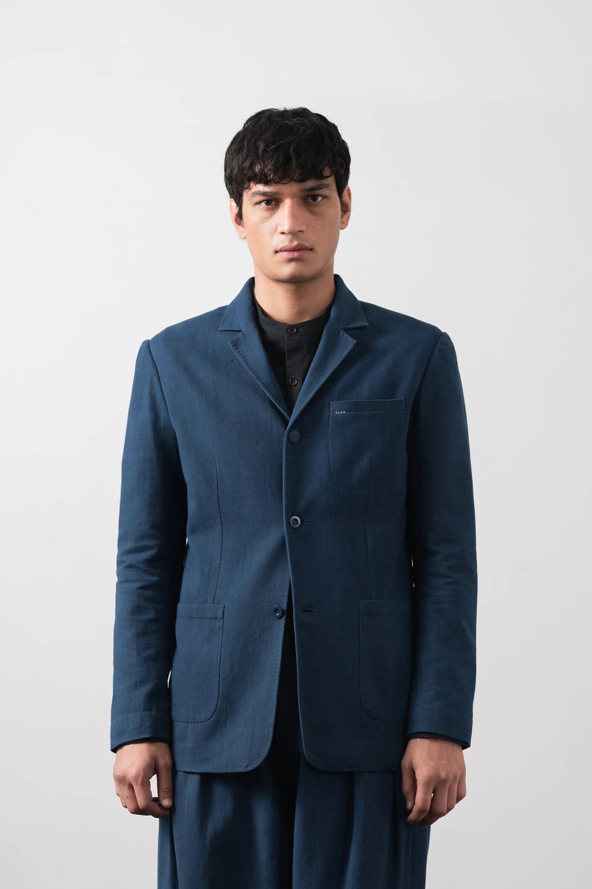 Space Blue Oversized Jacket in Organic Cotton