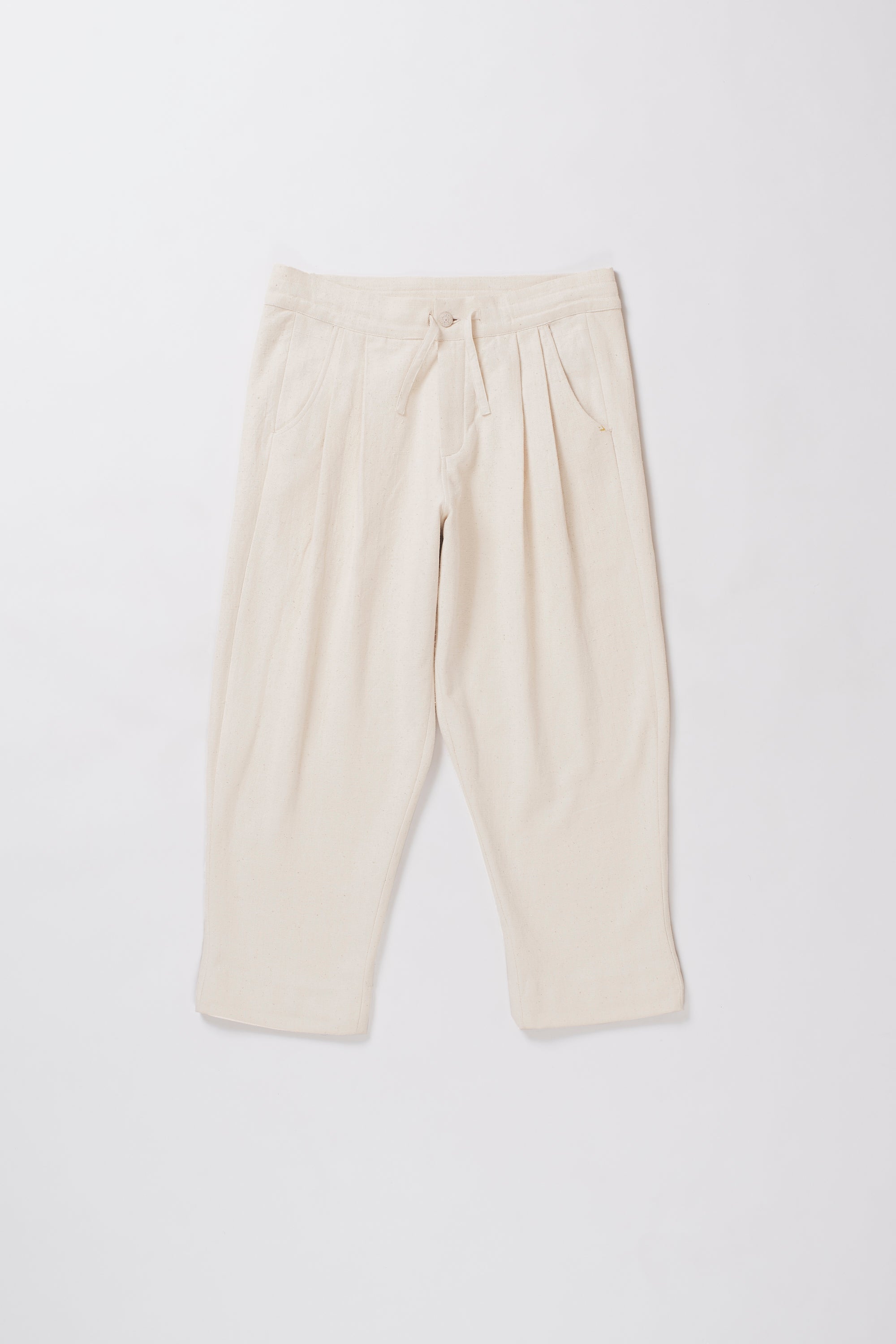 ECRU WIDE-LEG ORGANIC COTTON TROUSER
