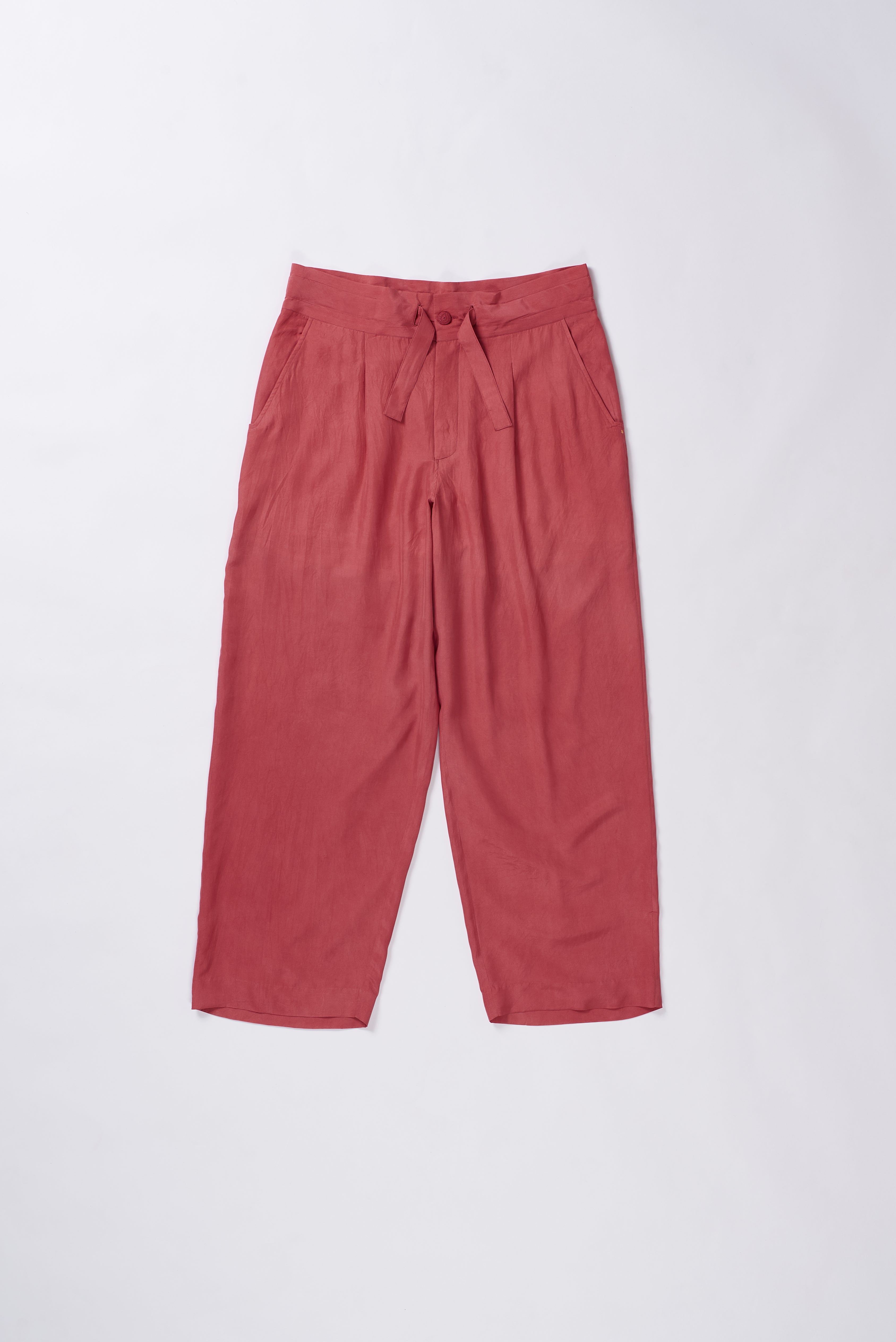 FRENCH ROSE SILK TROUSERS