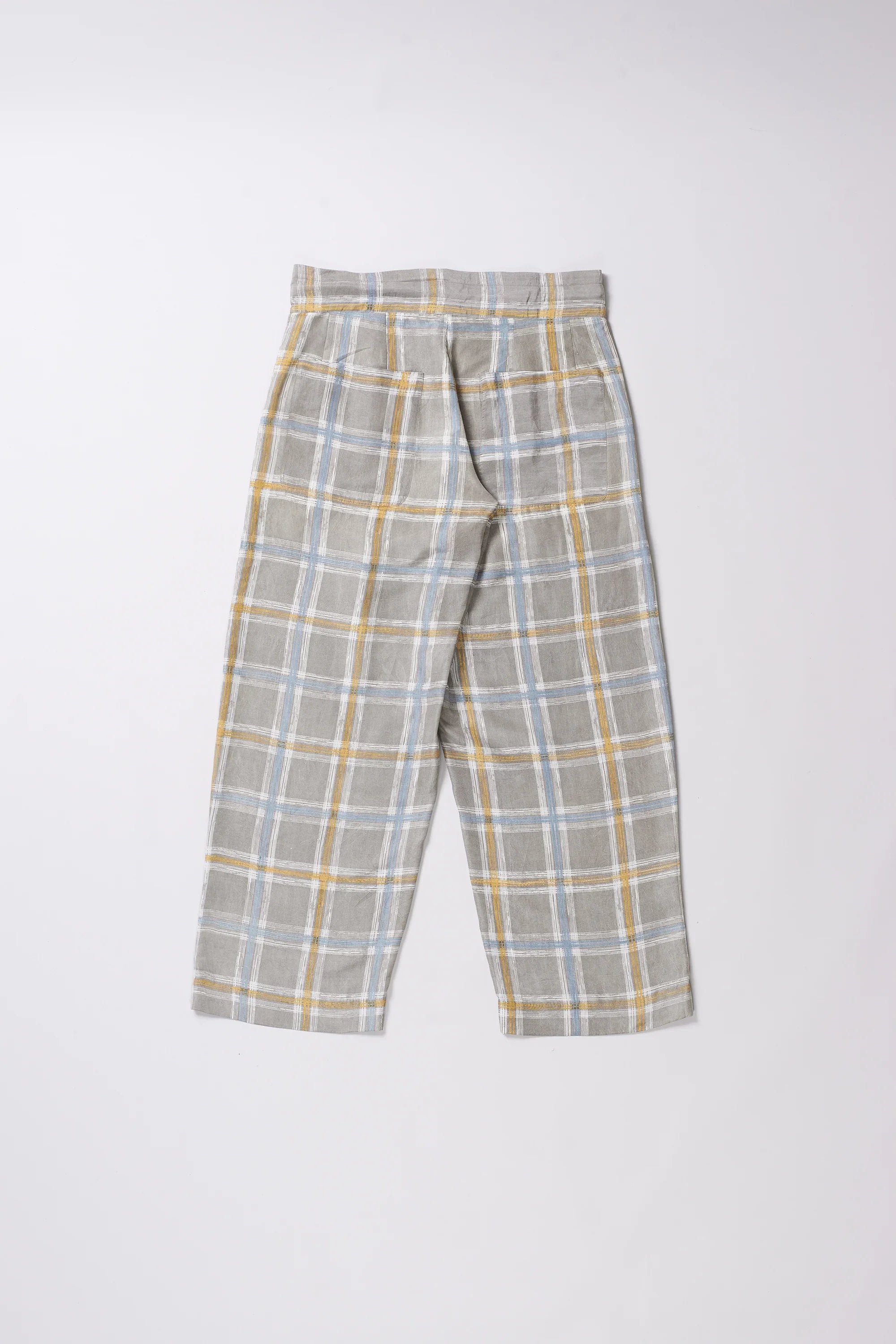 Checks Silk Trousers Charcoal
