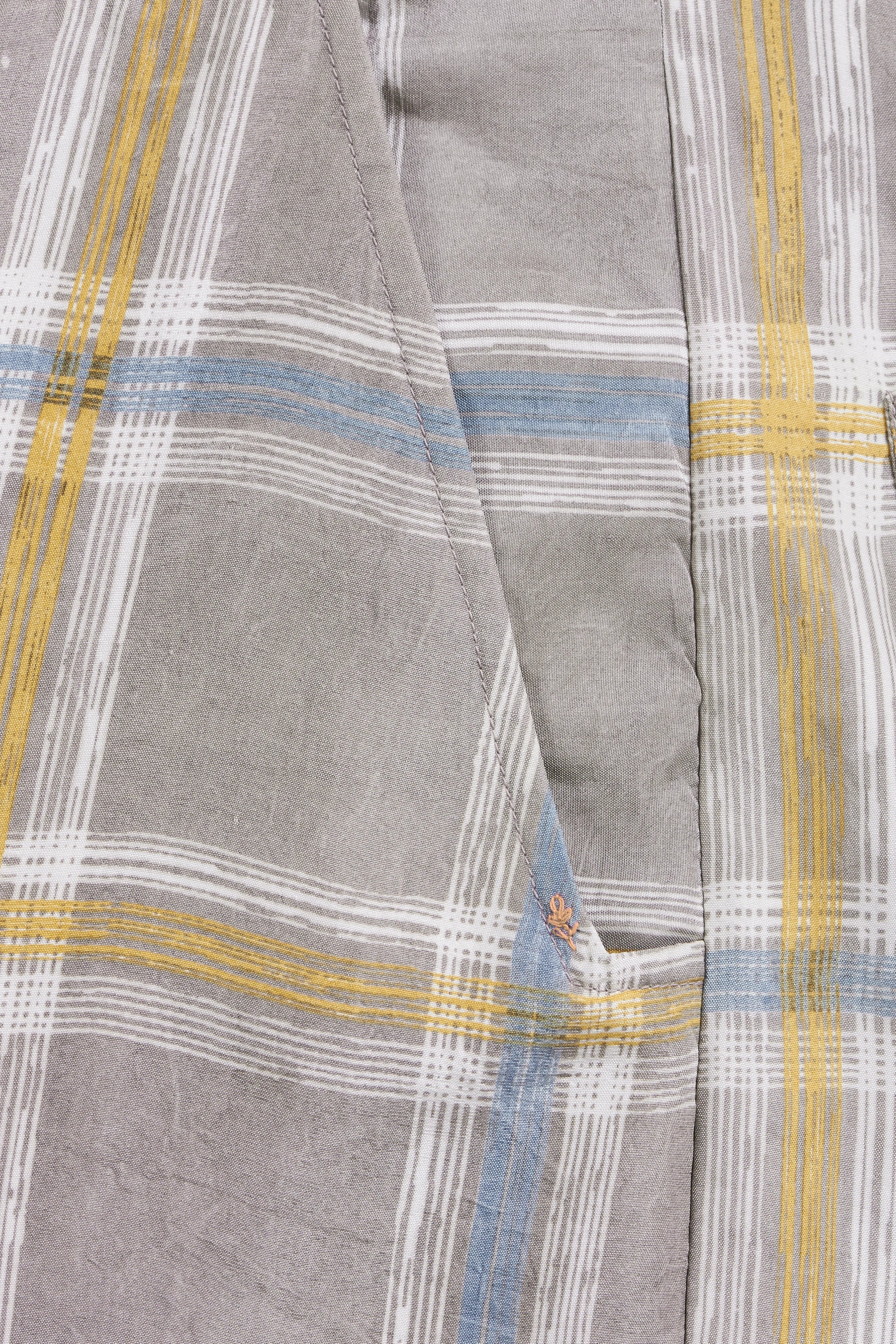 Checks Silk Trousers Charcoal