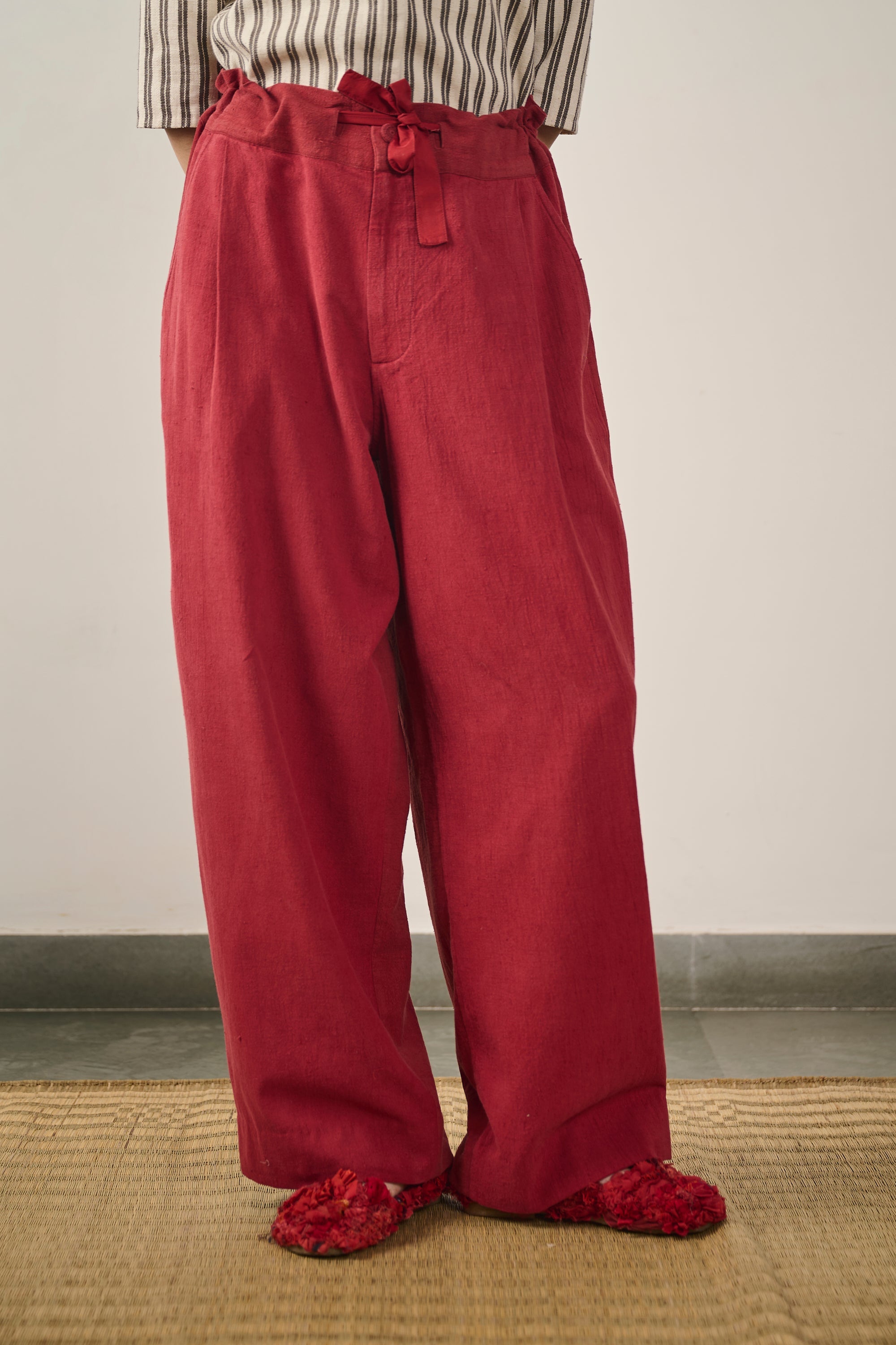 Relaxed Trousers in Crimson Pink