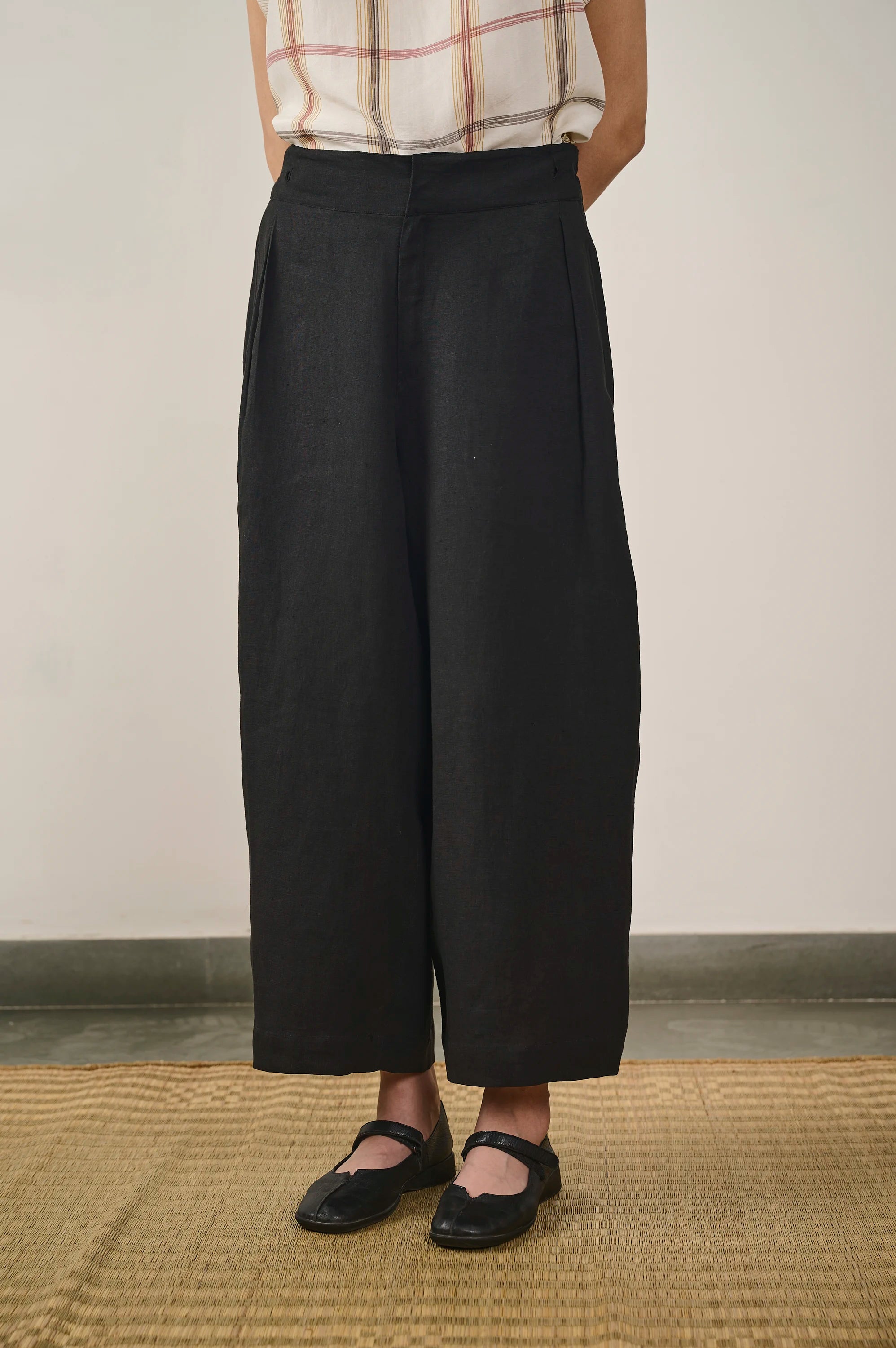 LINEN WIDE TROUSERS