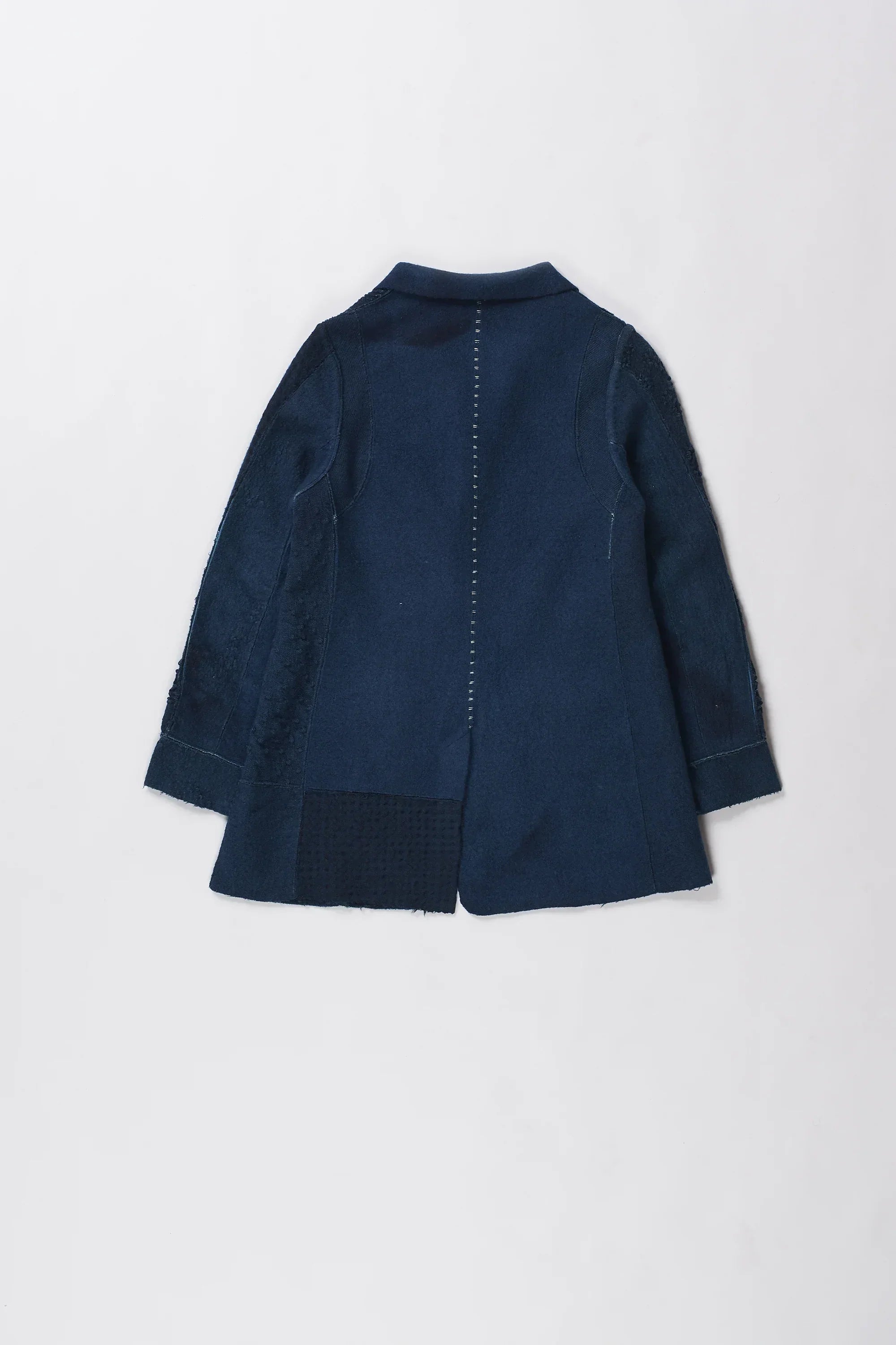 Worker jacket in felted wool with bandhani