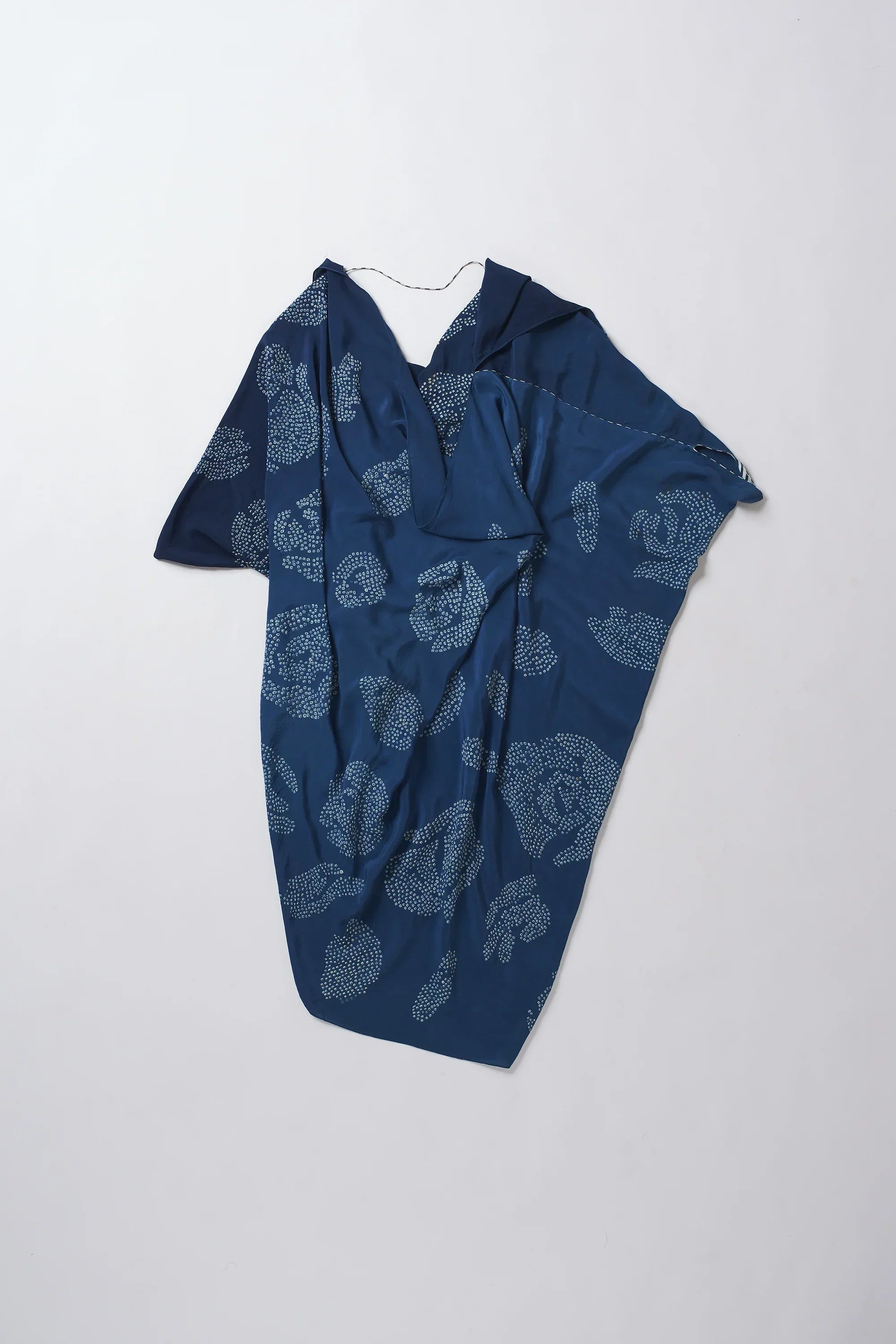 Violin Drape Dress Made In Silk with Bandhani