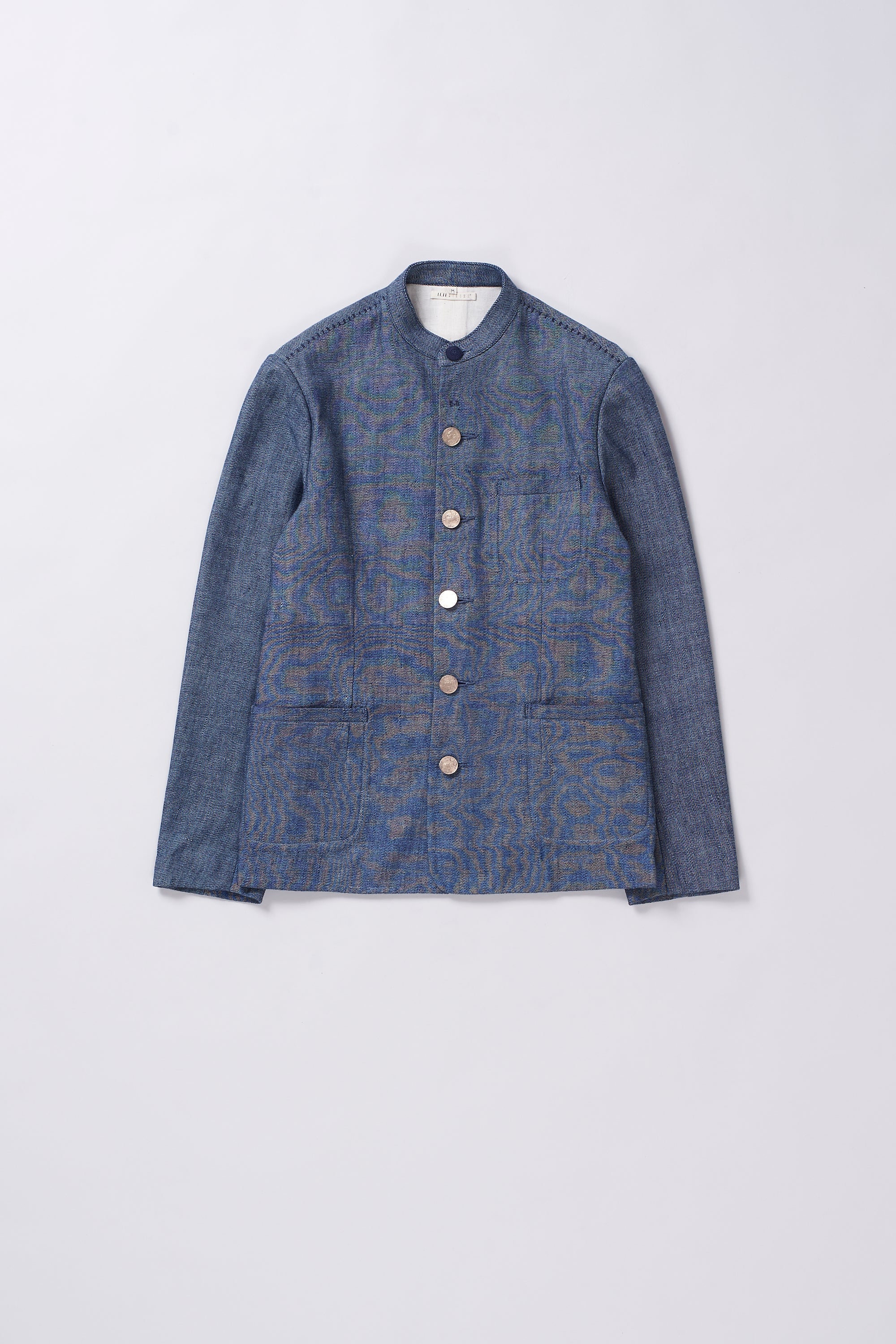 INDIGO BAND COLLAR JACKET