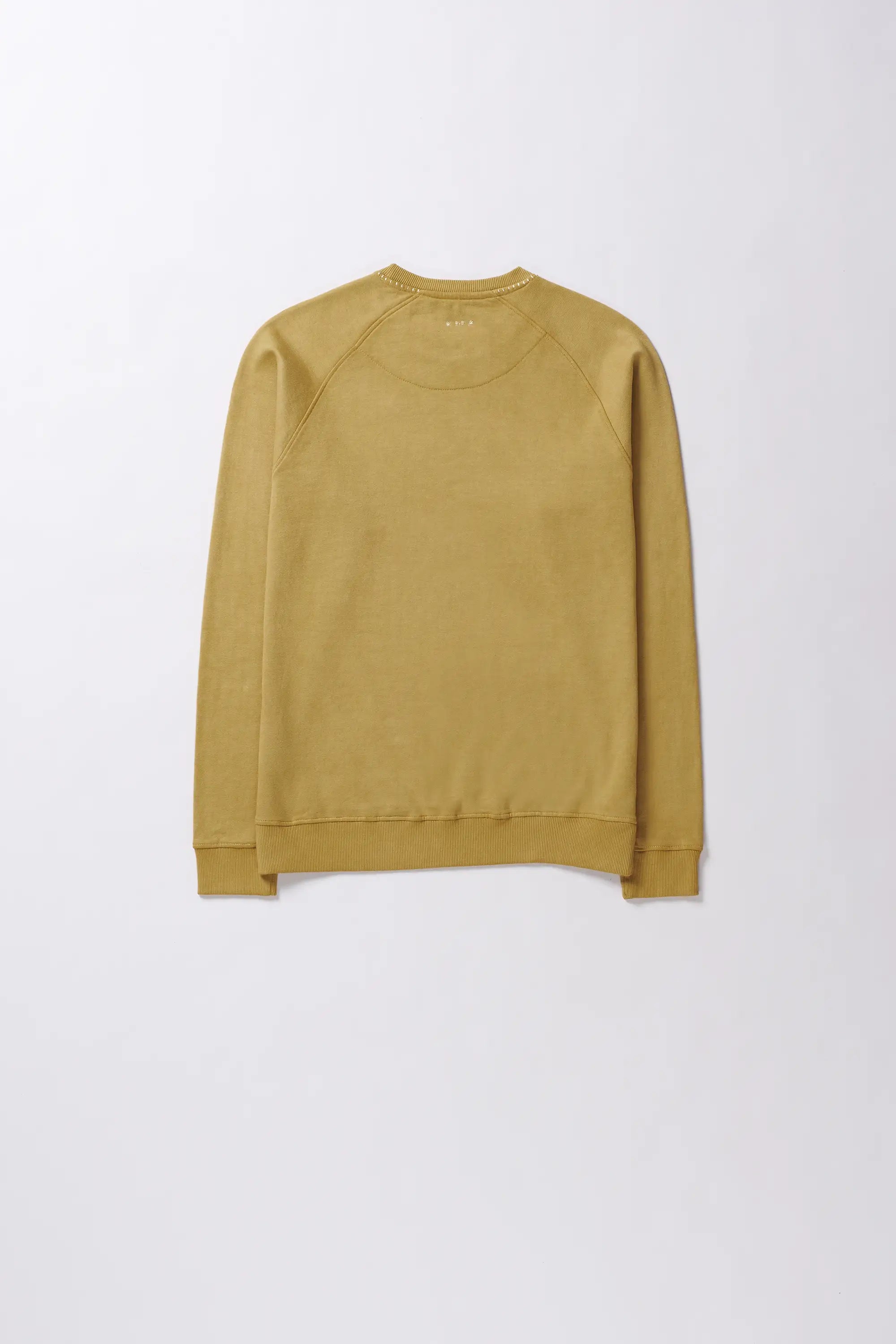 Ochre yellow cotton sweatshirt with full-sleeves