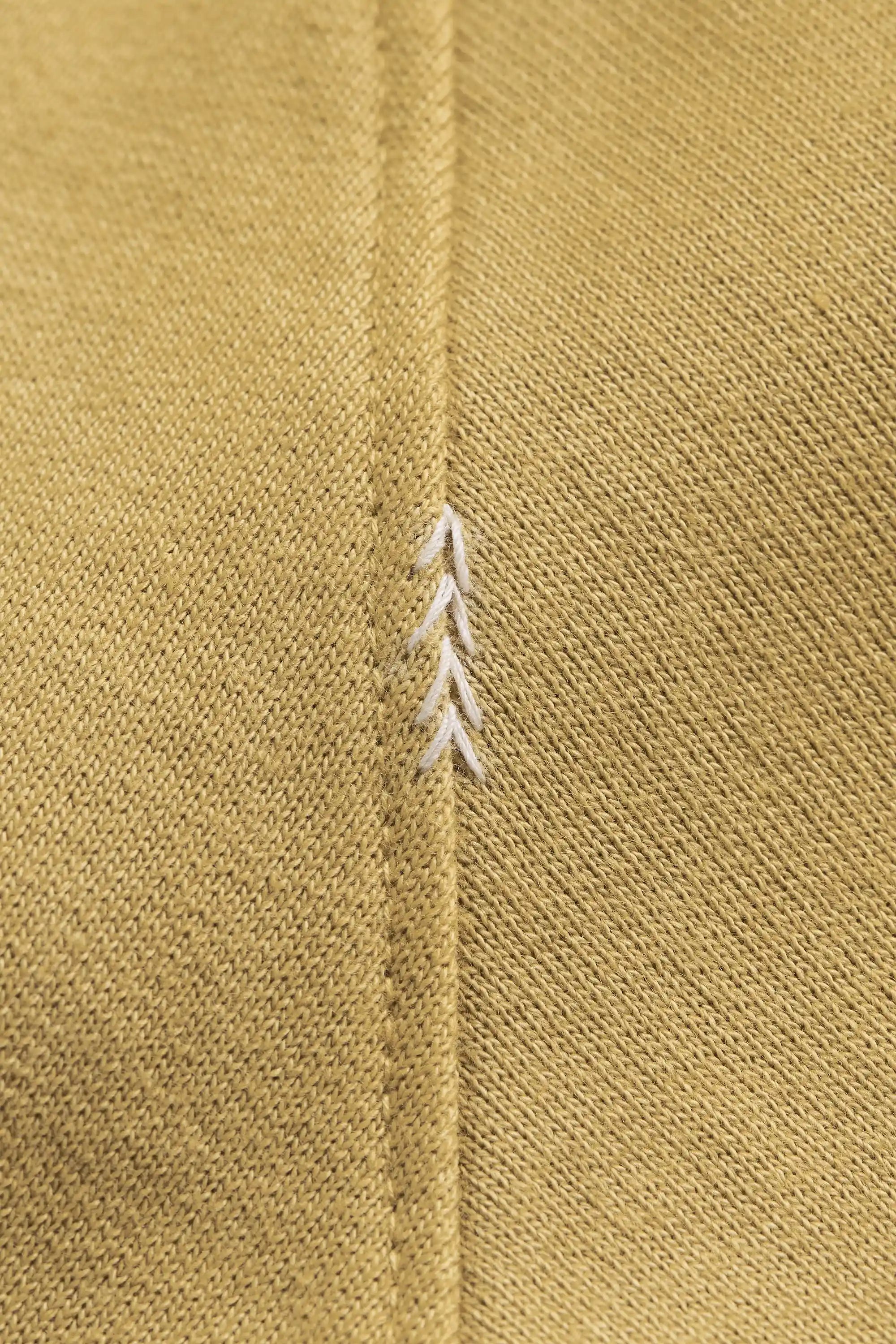 Close-up of fabric with hand detailing