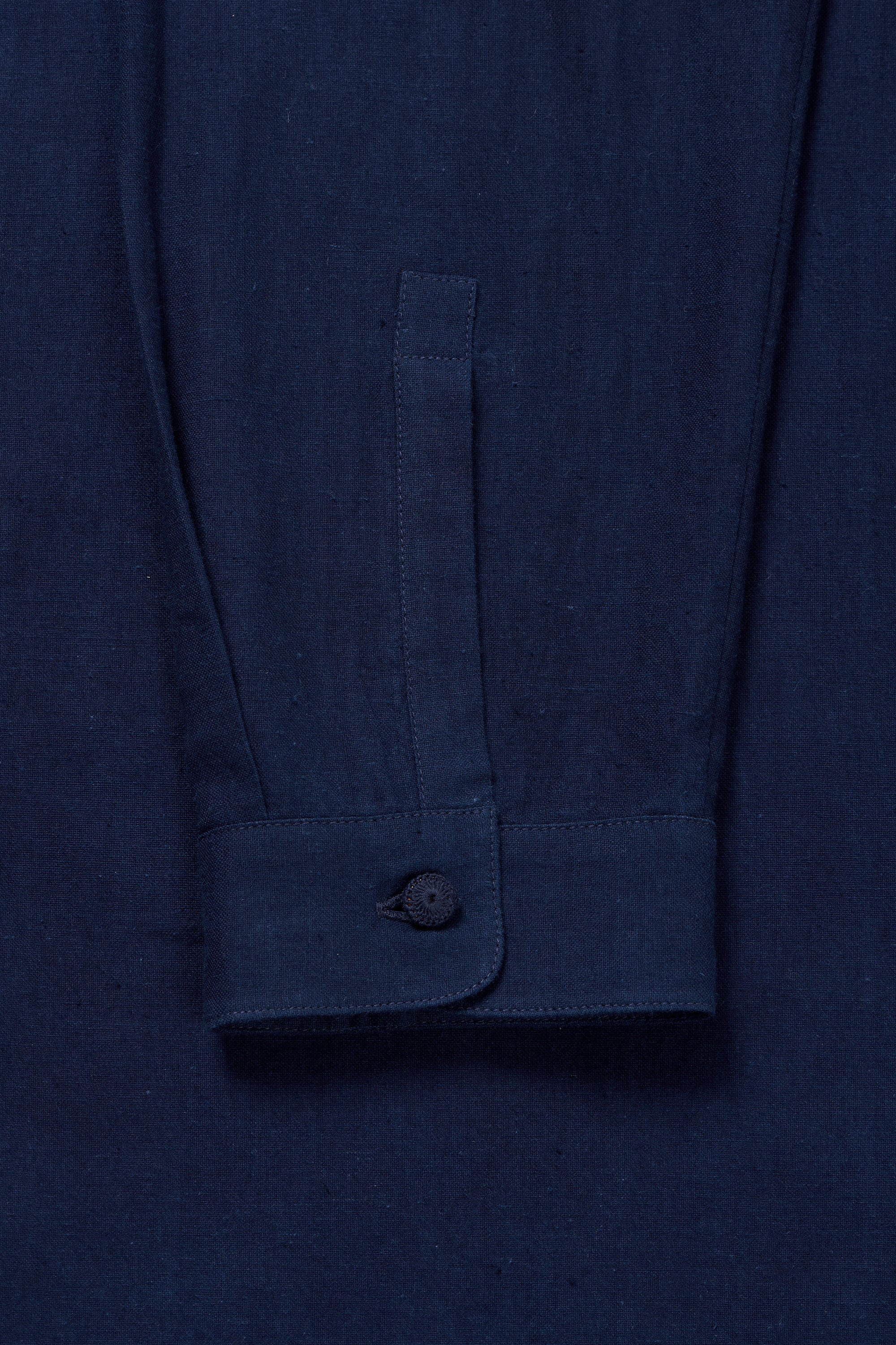 INDIGO BAND COLLAR SHIRT