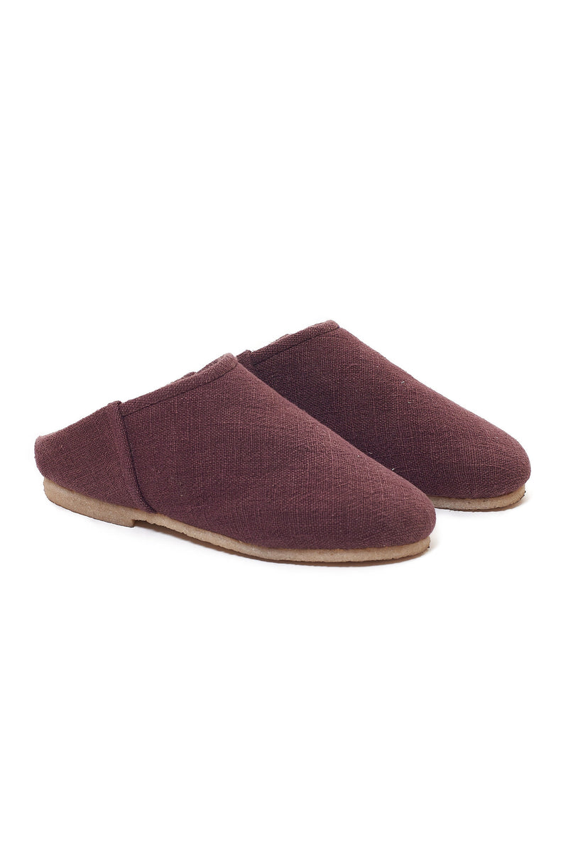 RAISIN PURPLE ORGANIC COTTON HAND-MADE SLIP ON