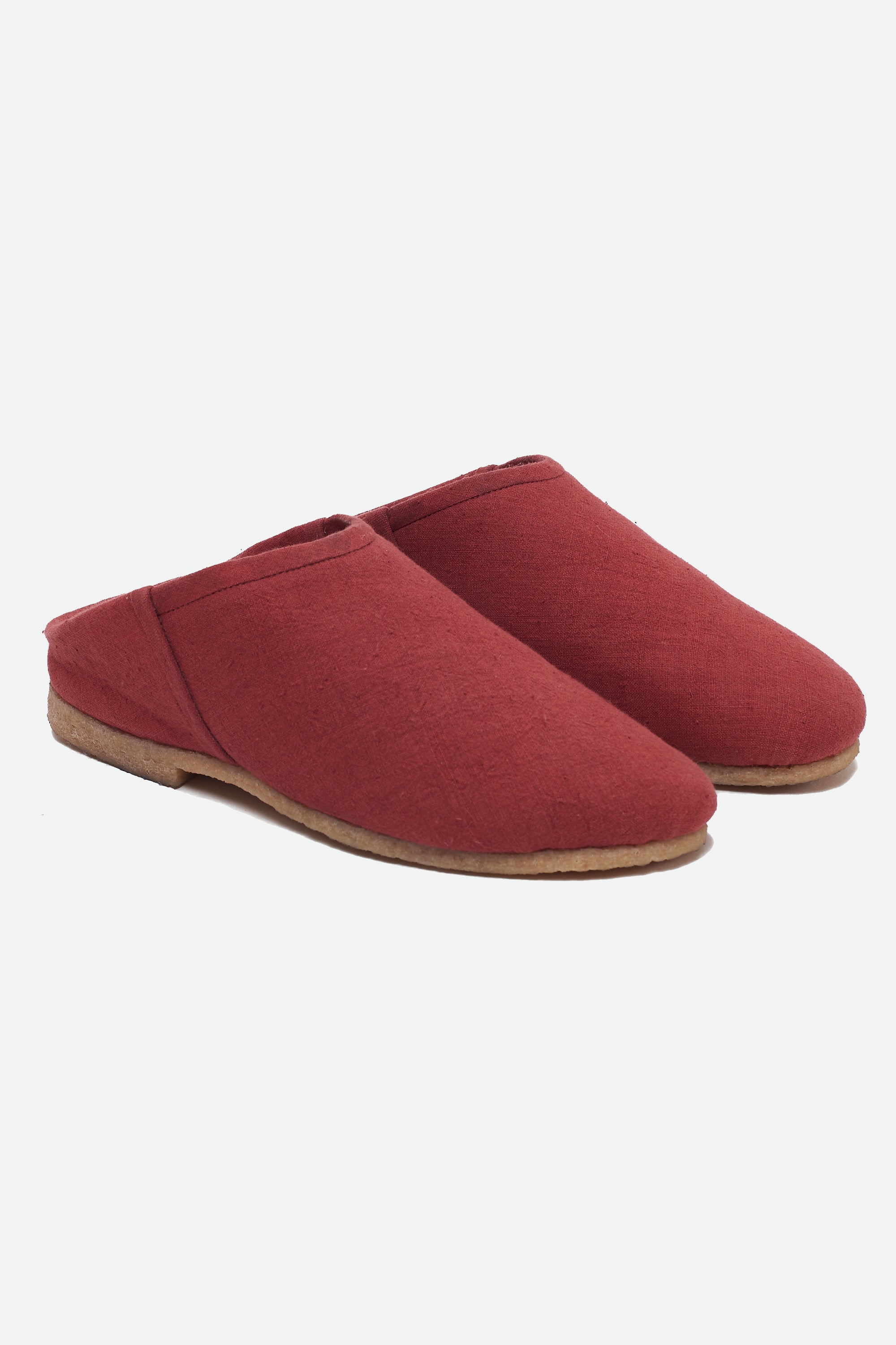 CRIMSON PINK HAND-MADE SLIP ON