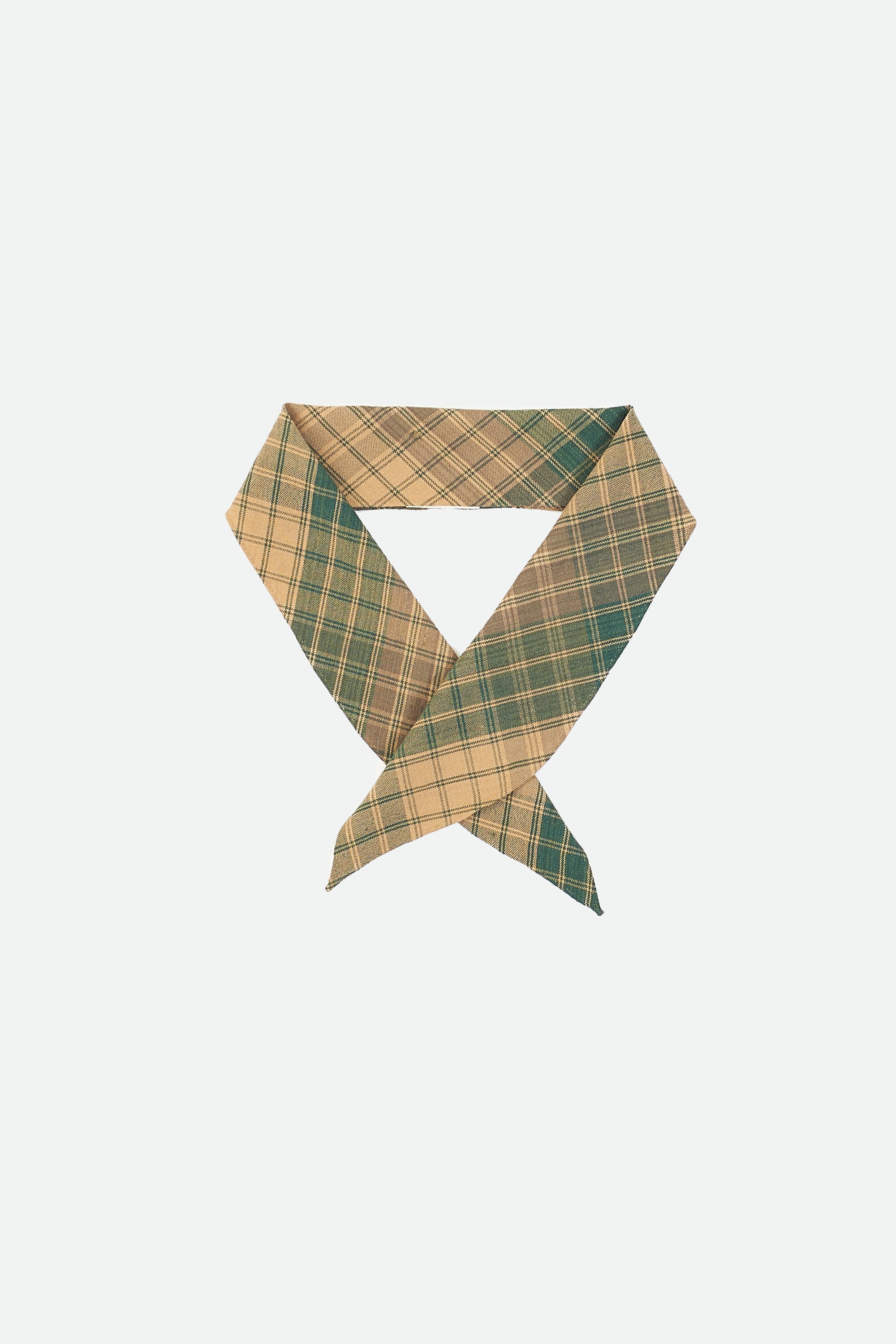 HAND-WOVEN PLAID BANDANA DYED IN NATURAL GREEN