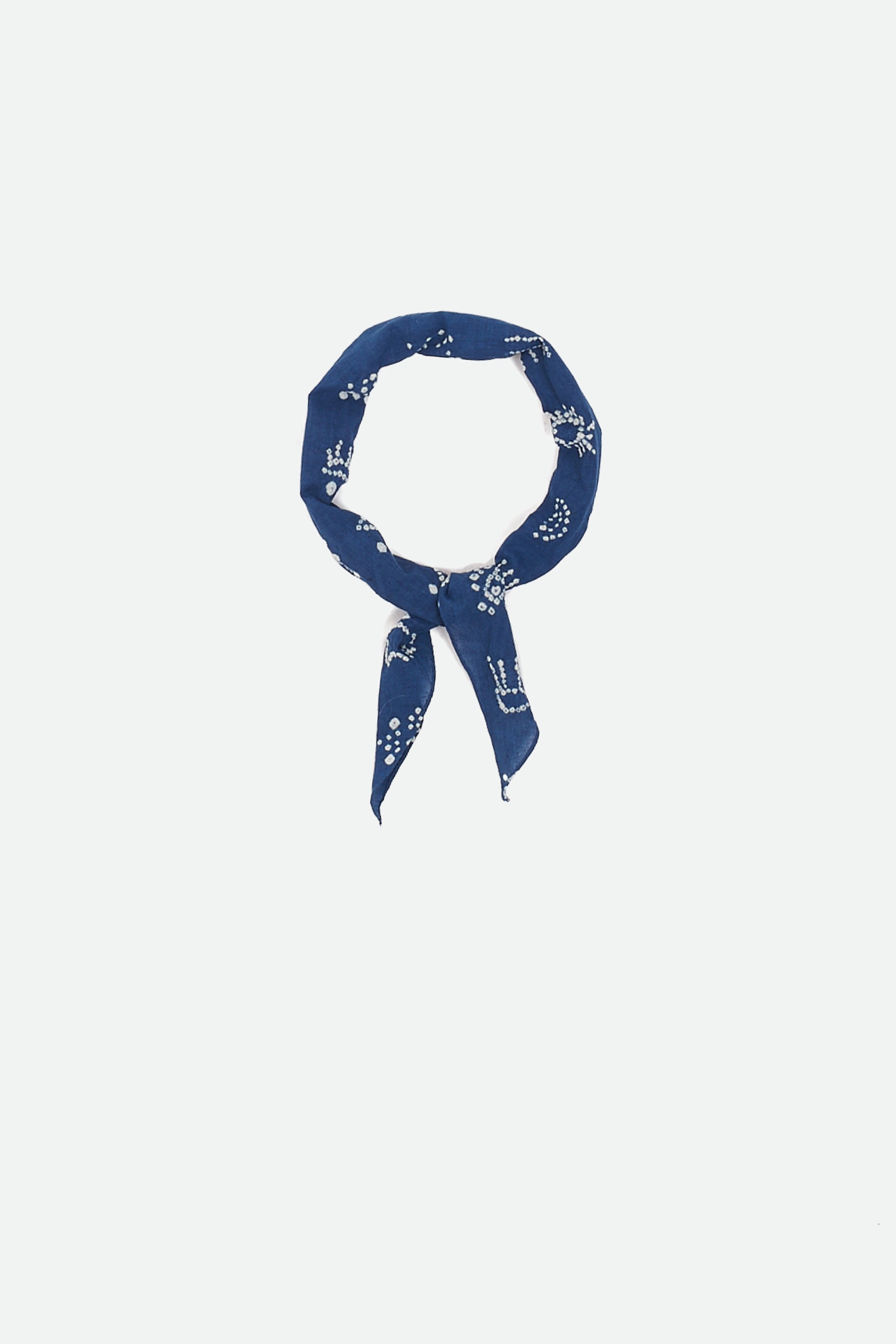 Medium Indigo Silk Bandhani Bandana