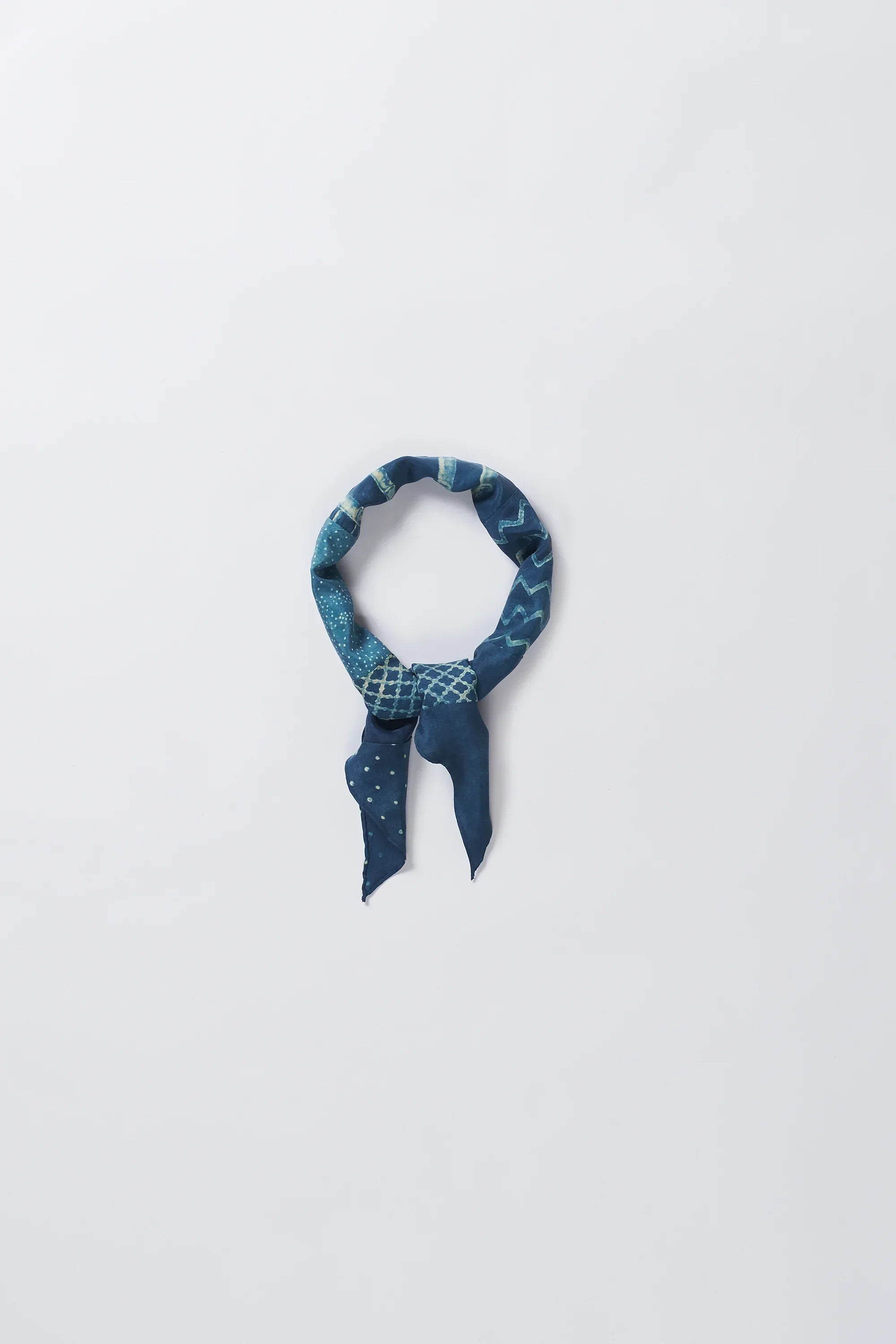 Patchwork Bandana in Silk Indigo