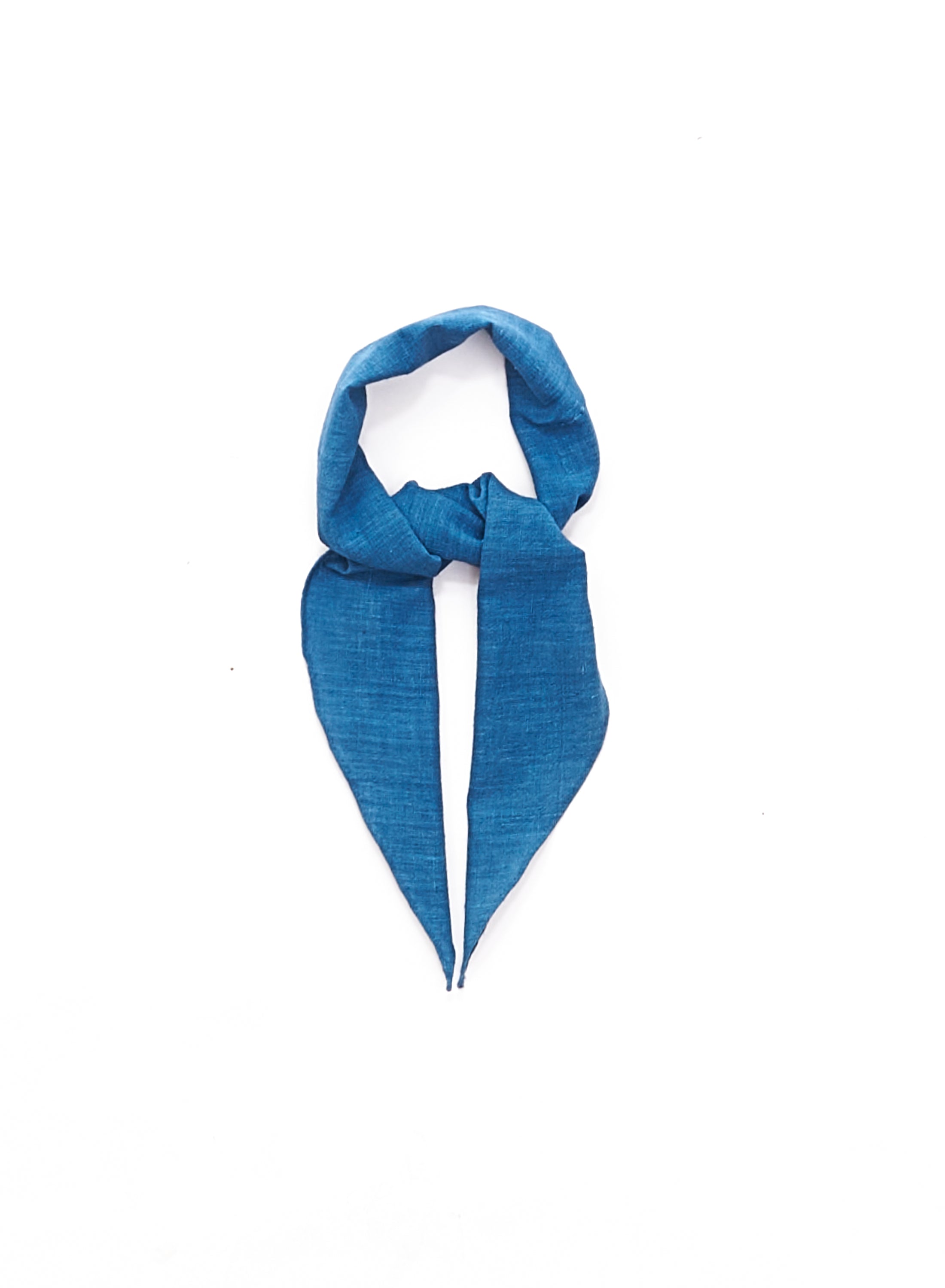 HEIRLOOM COTTON BANDANA WITH NATURAL MEDIUM INDIGO