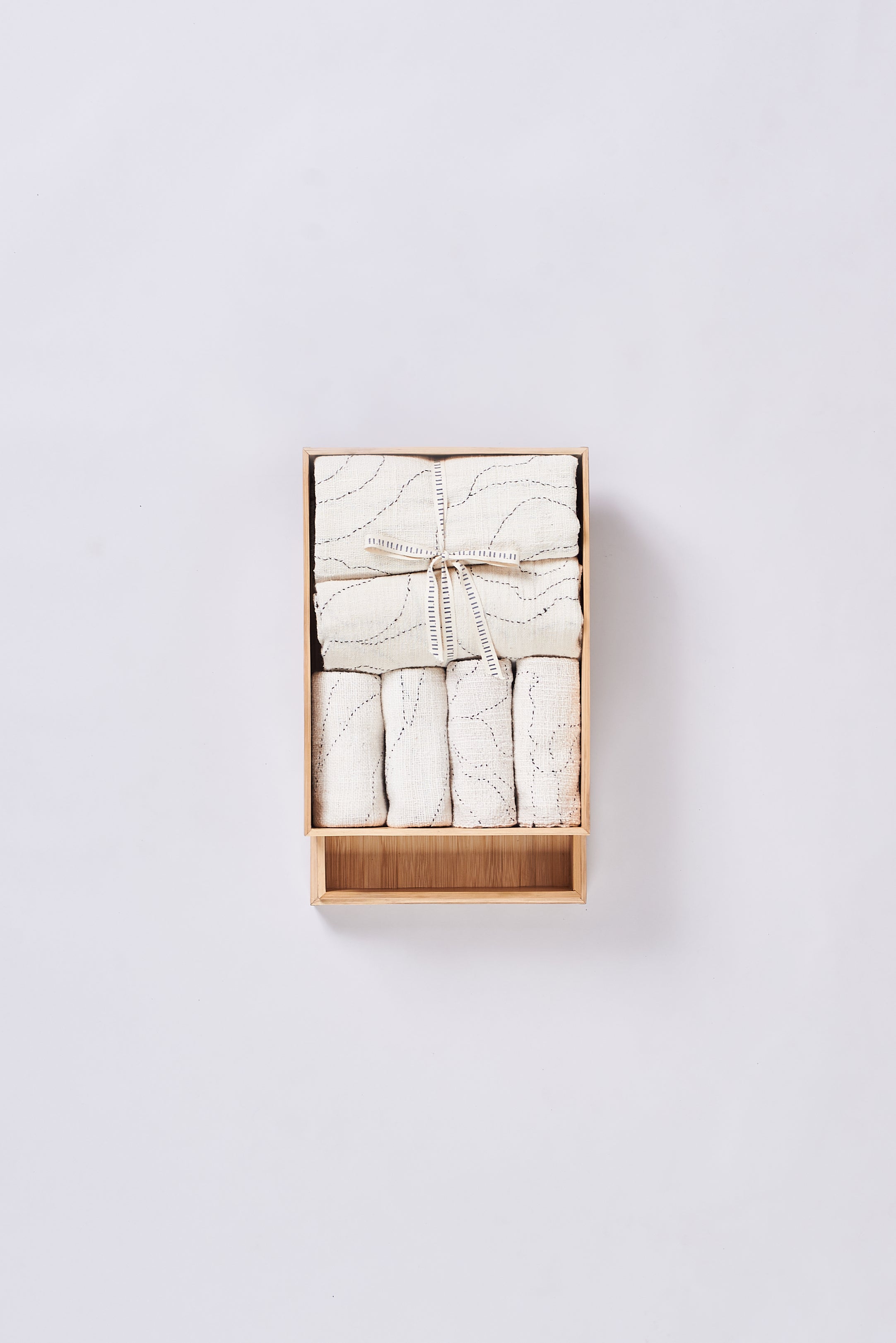 Ecru Kantha Towel Box Set