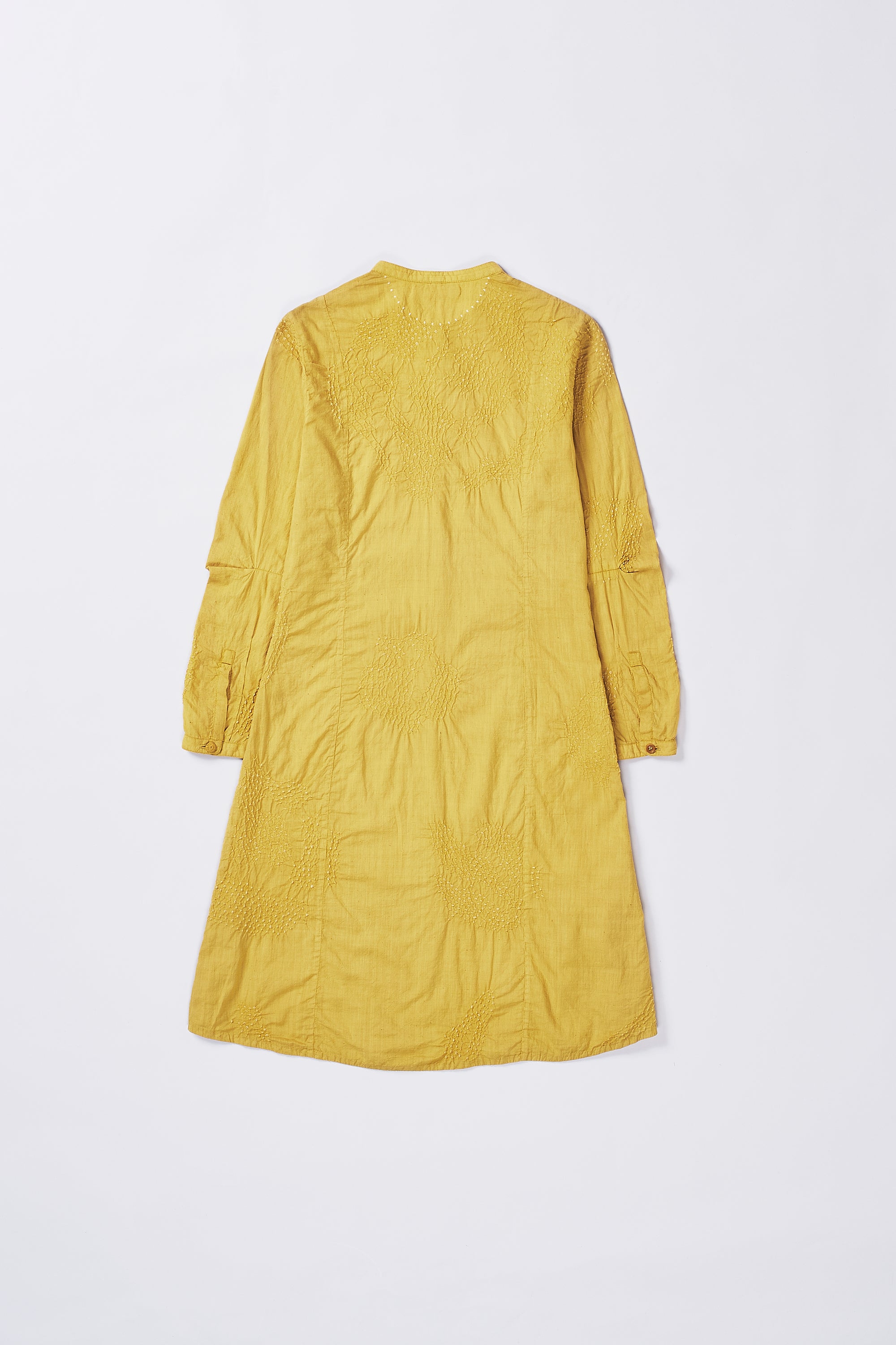 BANDHANI SHIRT DRESS IN OCHRE YELLOW