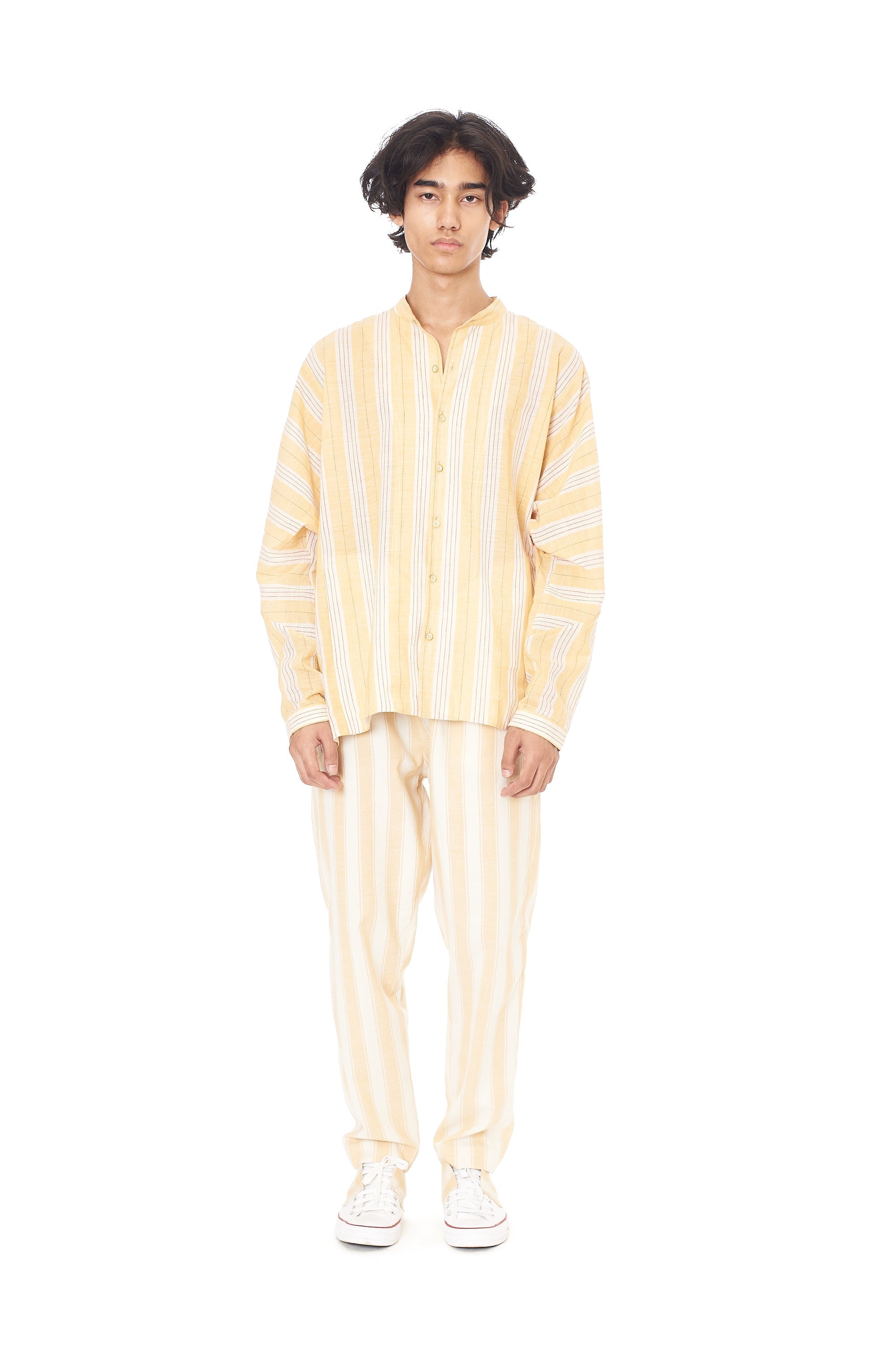 MANGO YELLOW YARN DYED FREE SPIRITED SHIRT