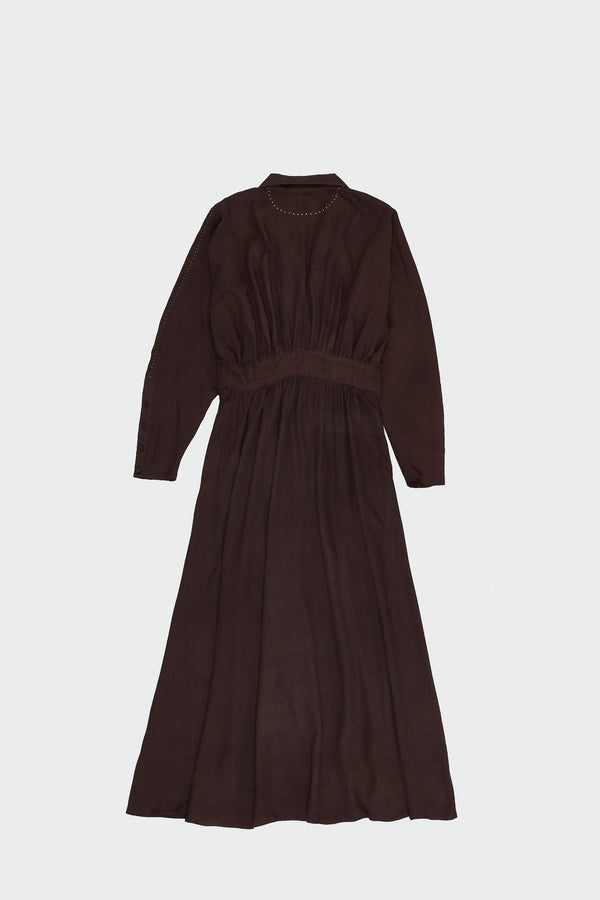 BURNT UMBER SILK DRESS