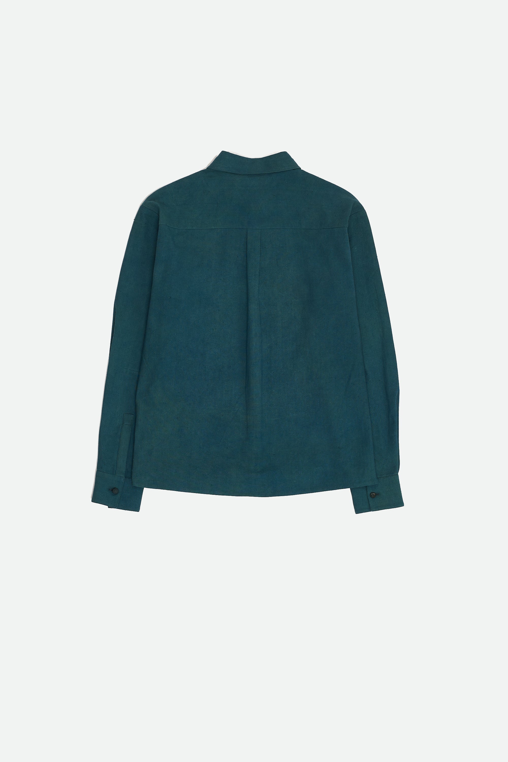 BOTTLE GREEN SOLID COTTON SHIRT