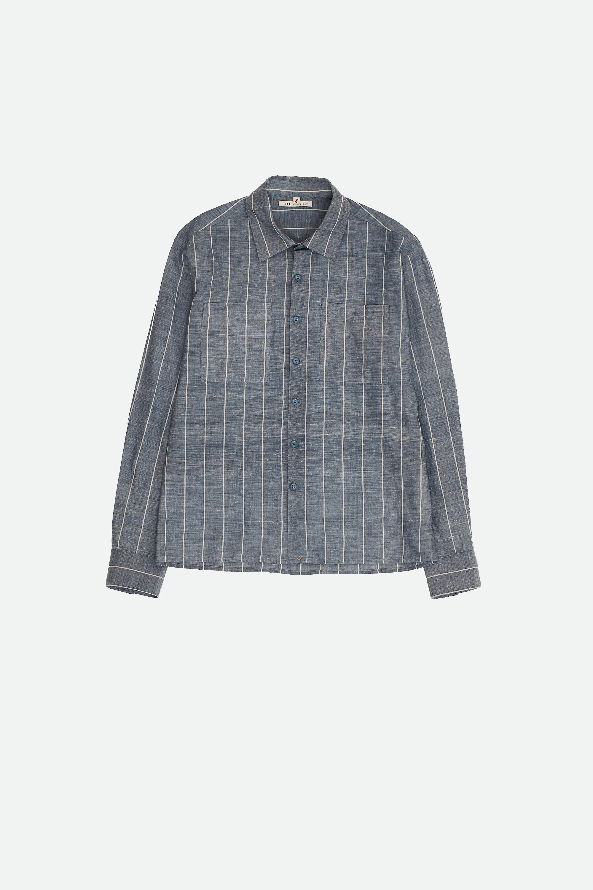 INDIGO COMFORT FIT YARN DYED COTTON SHIRT