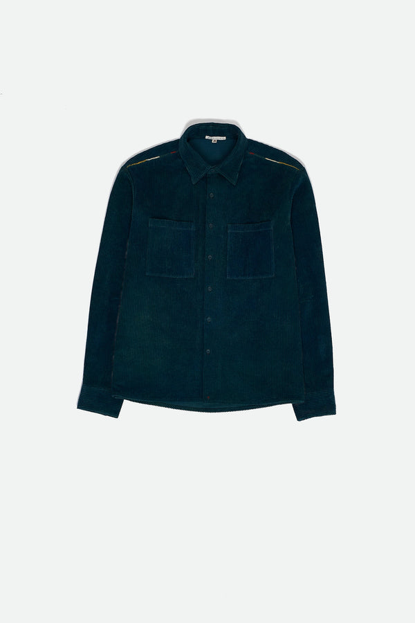 BOTTLE GREEN COTTON SHIRT