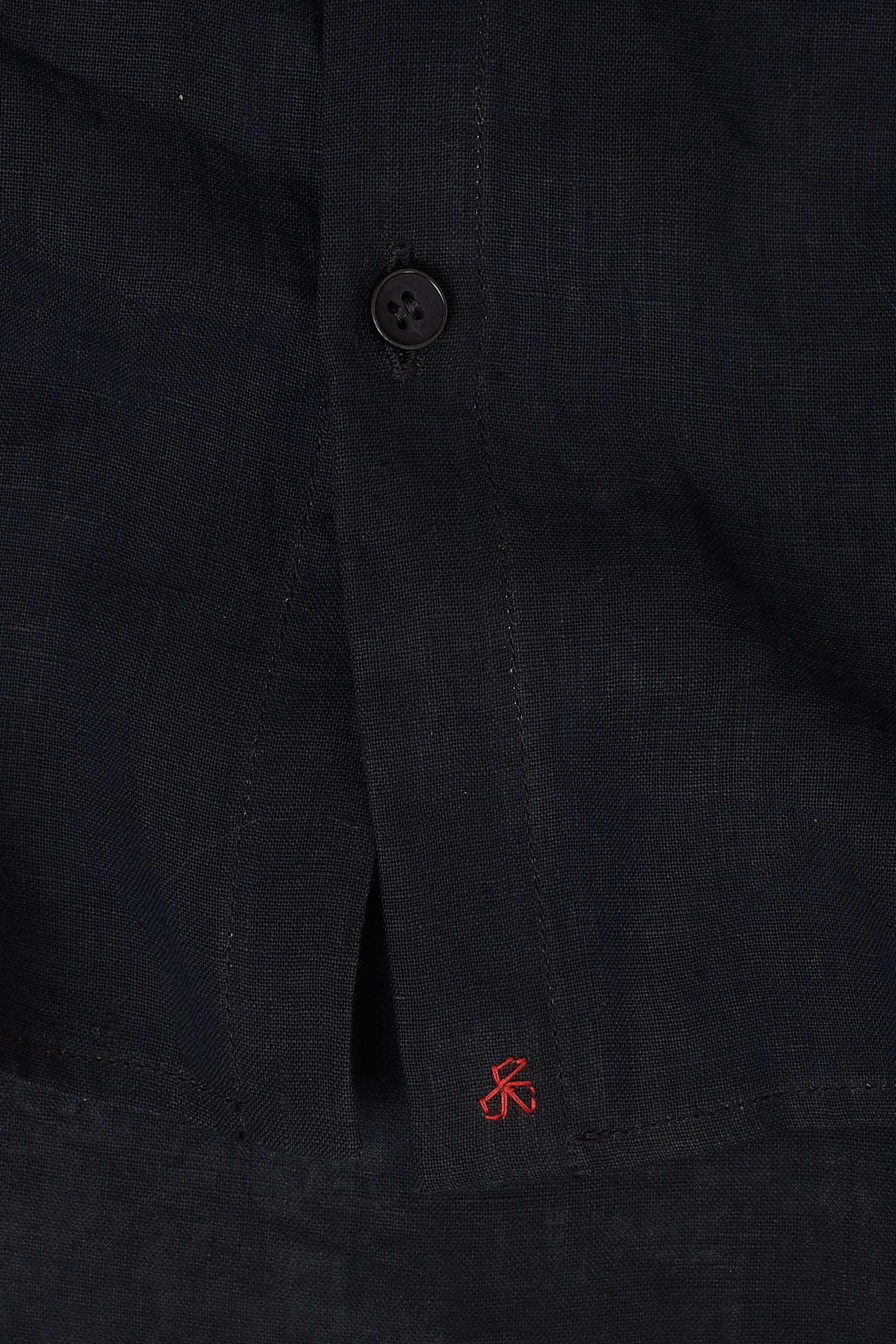 BLACK SOLID LINEN COTTON SHIRT