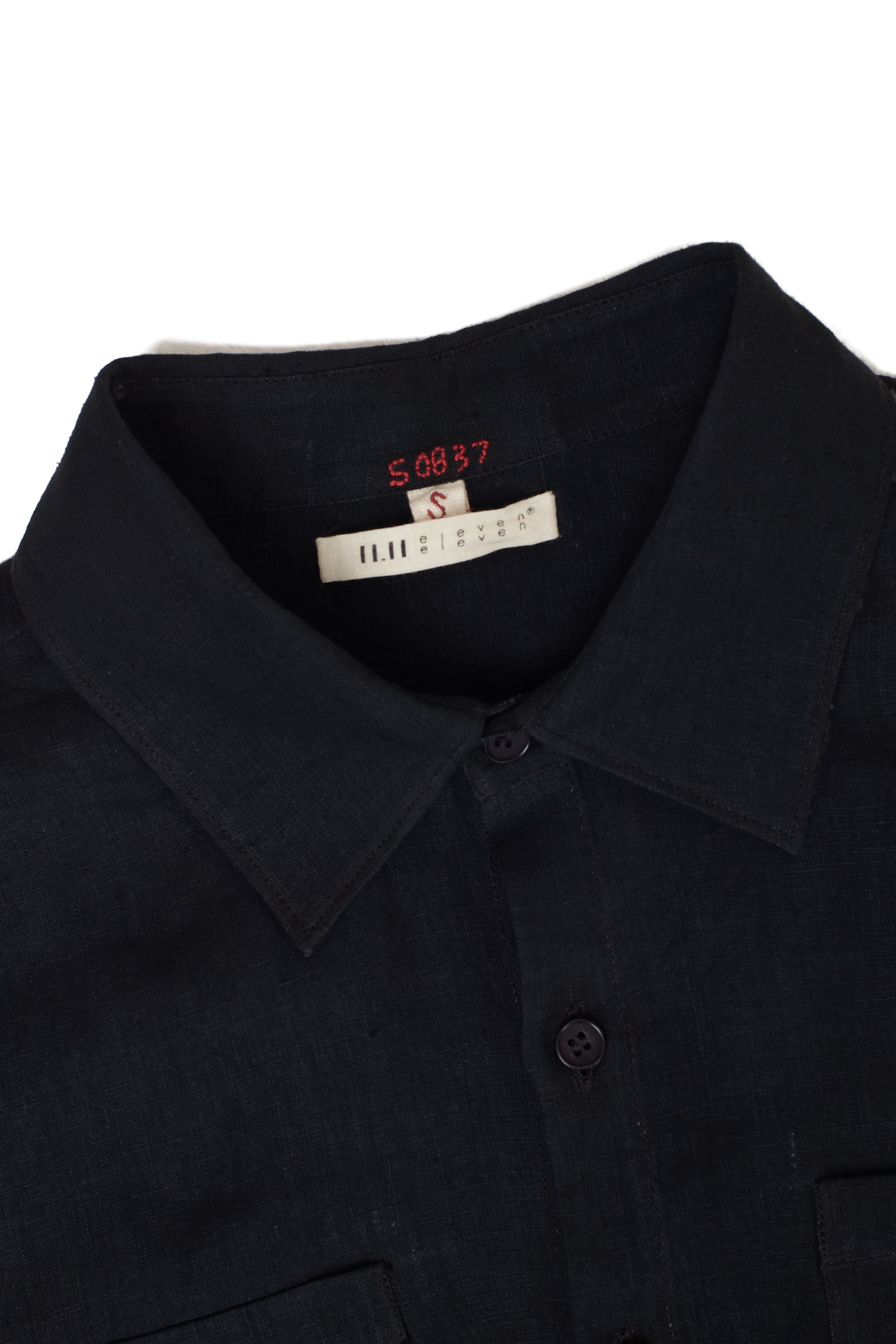 BLACK SOLID LINEN COTTON SHIRT