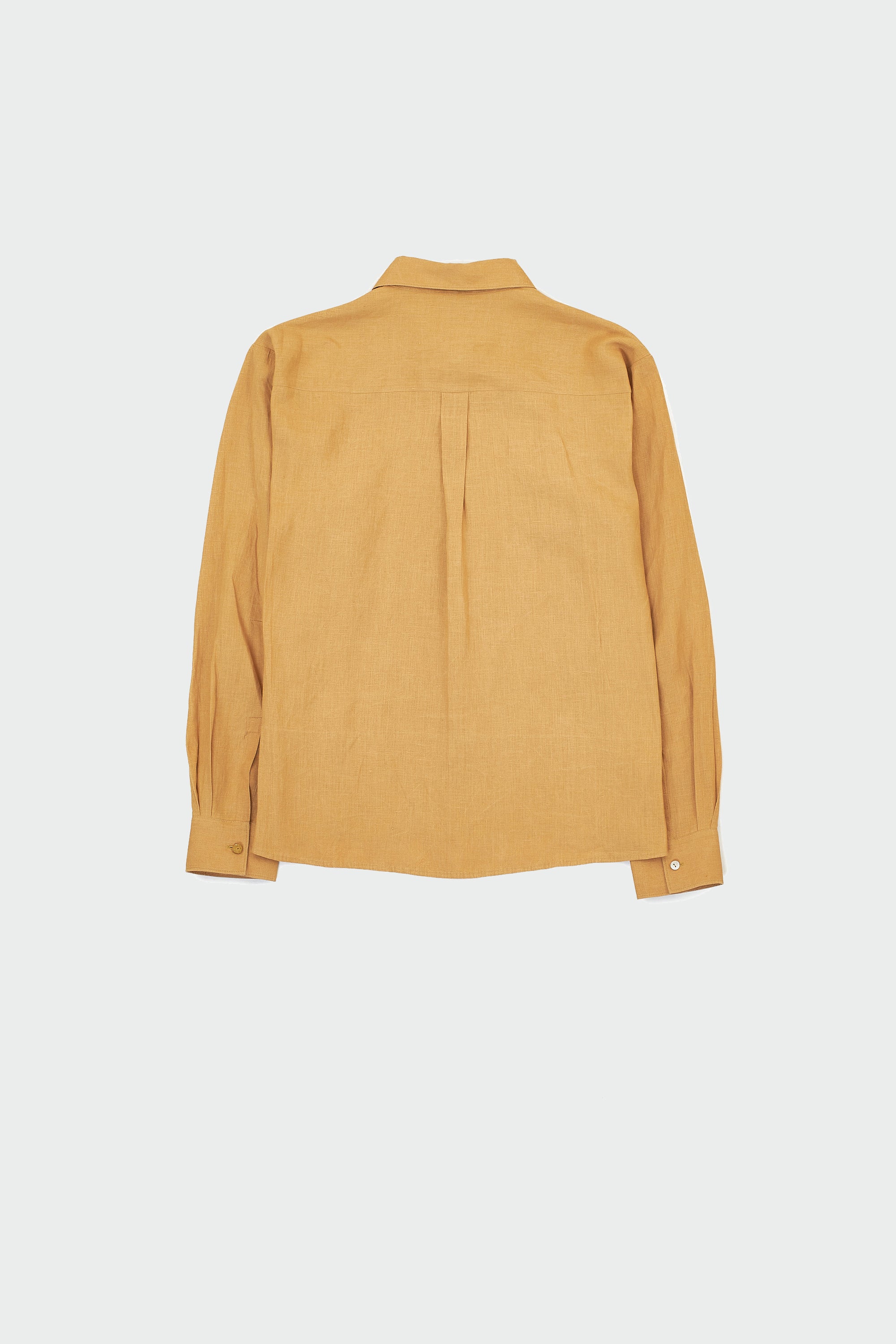 RELAXED FIT LINEN SHIRT IN MUSTARD YELLOW