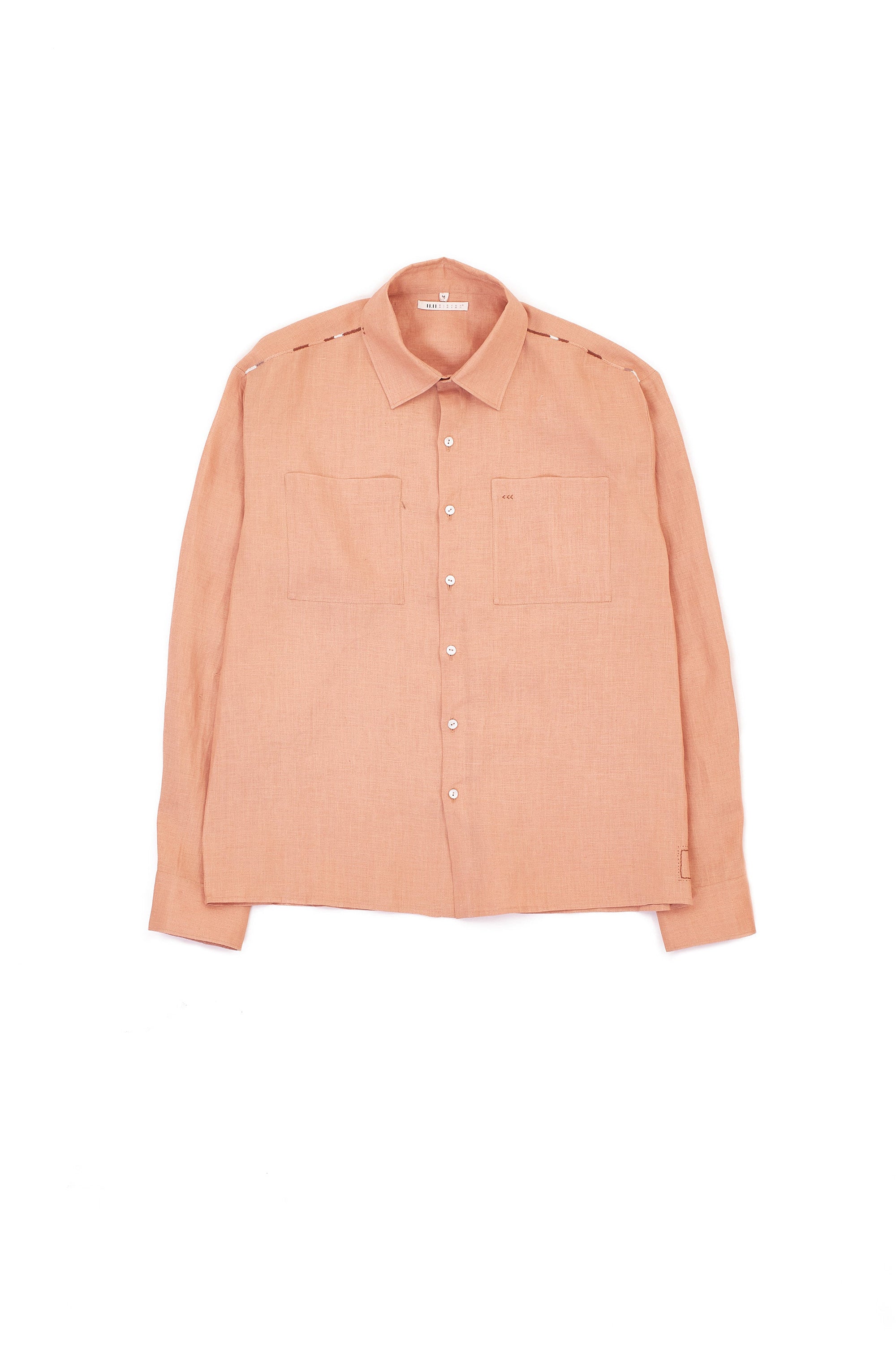 RELAXED FIT LINEN SHIRT IN TEA ROSE COLOR