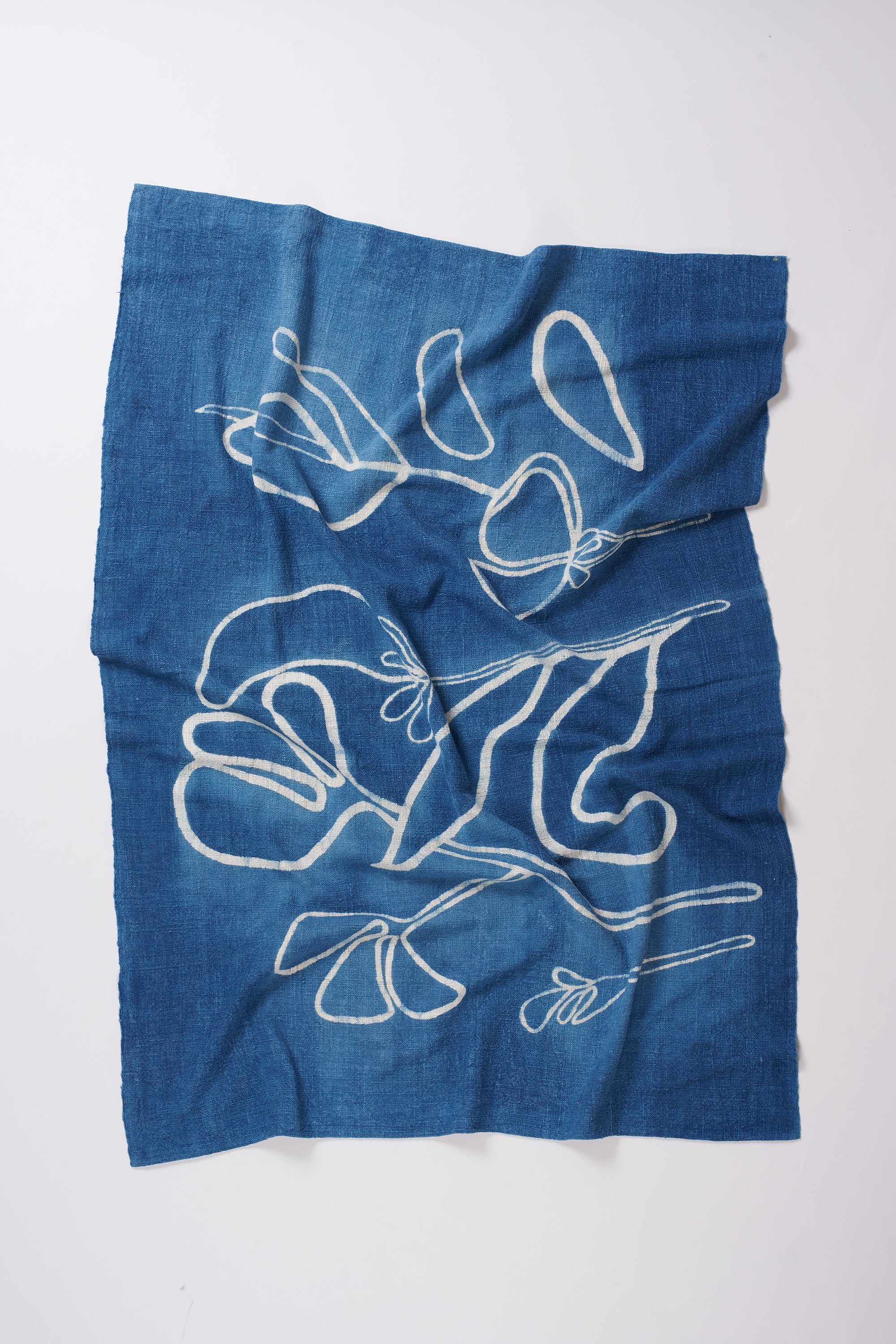 INDIGO HANDPAINTED TOWEL