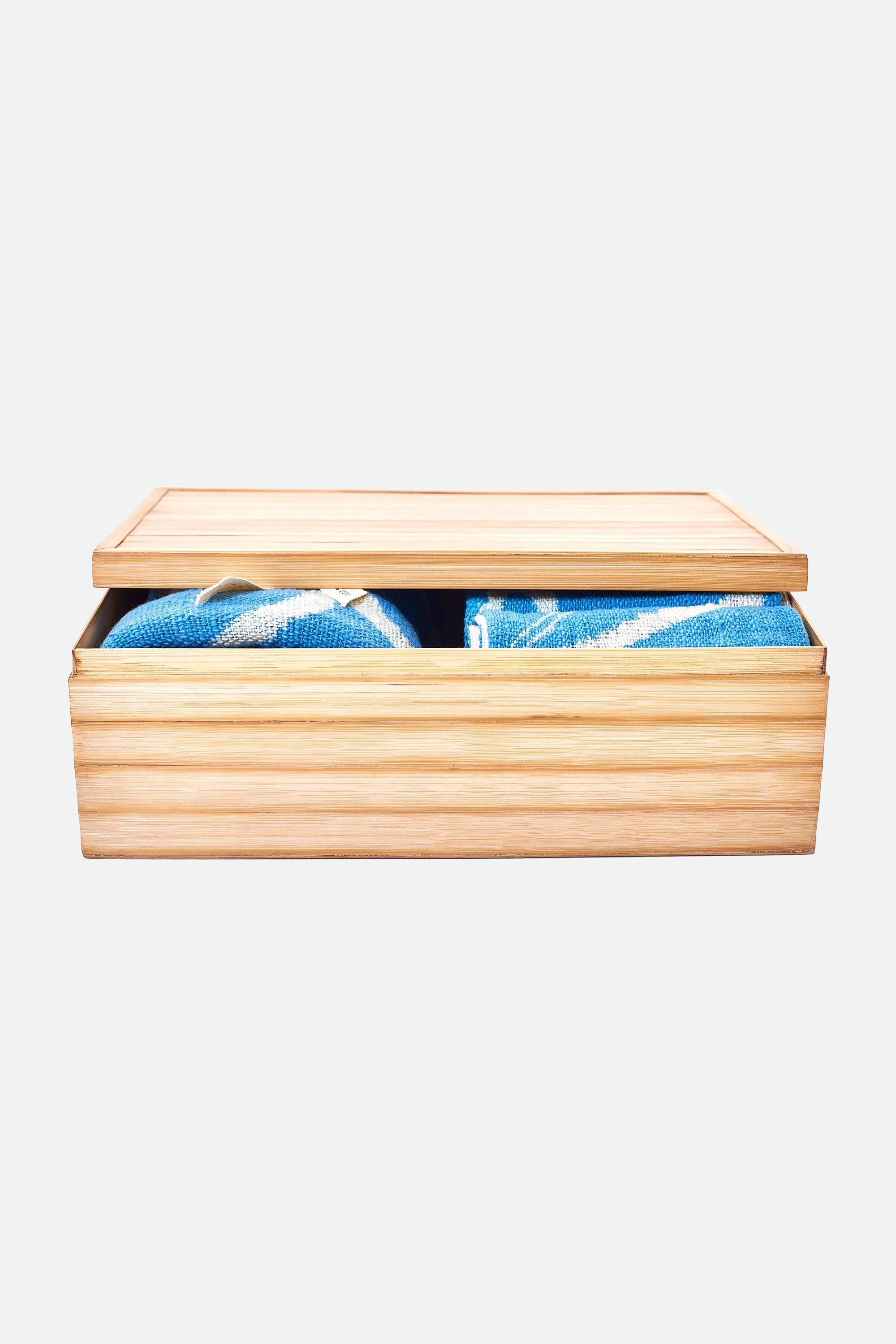 INDIGO HAND PAINTED TOWEL BOX SET