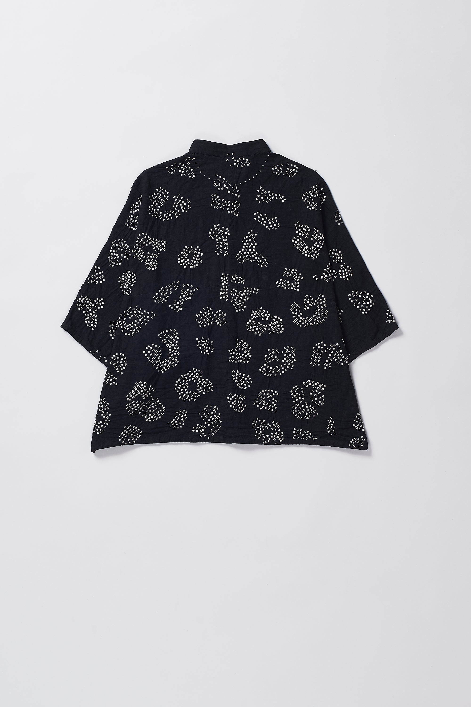 BLACK FINE COTTON BANDHANI SHIRT