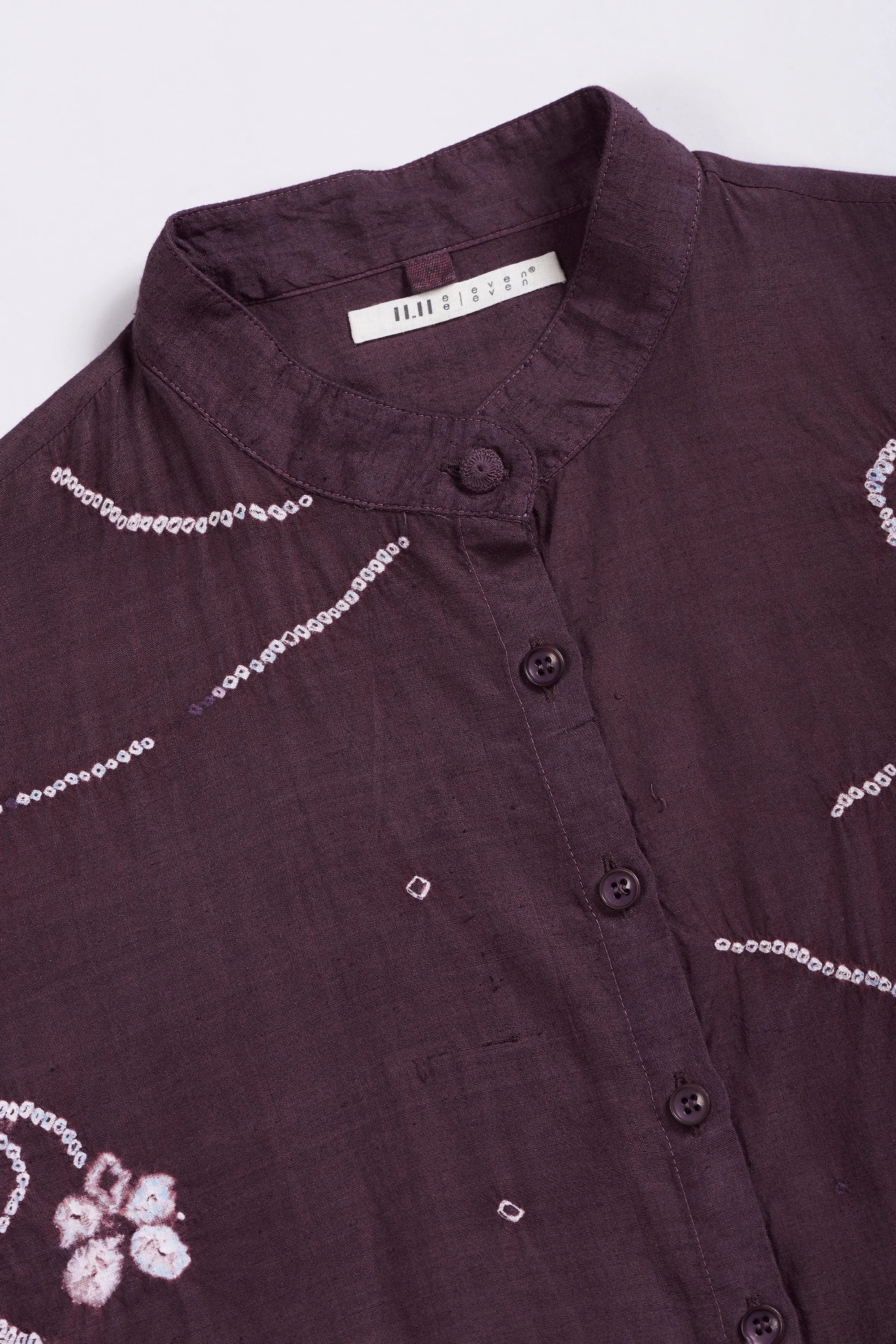 Purple Red Cotton Silk Bandhani Shirt