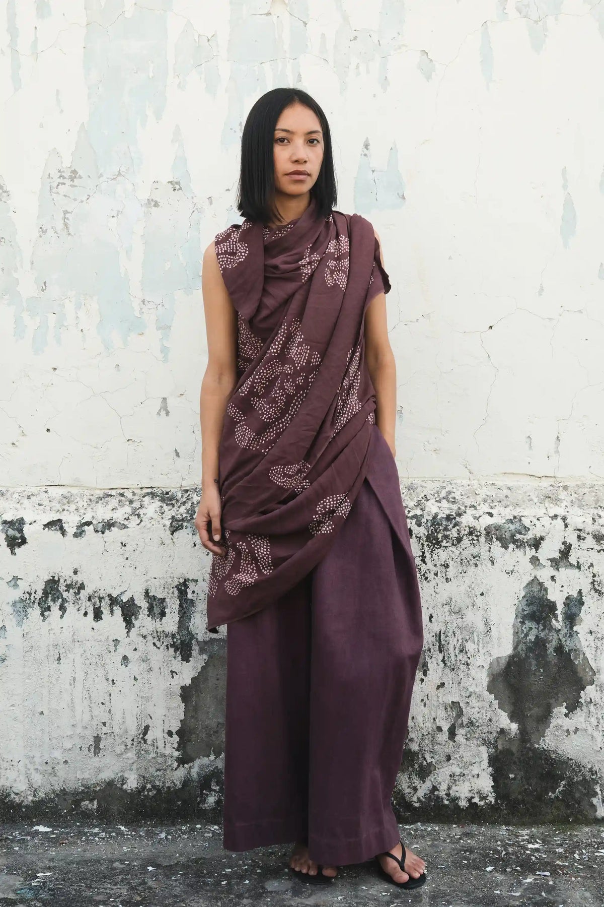Purple Red Bandhani Top