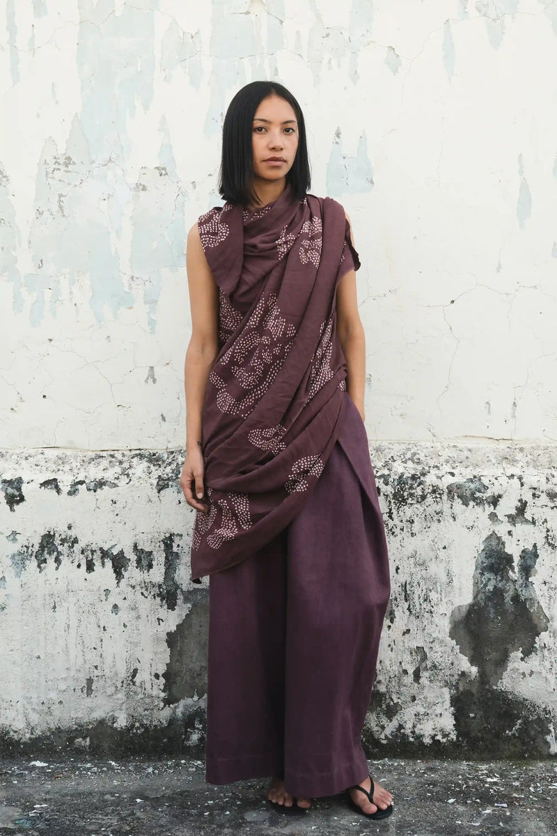 Purple Red Bandhani Top