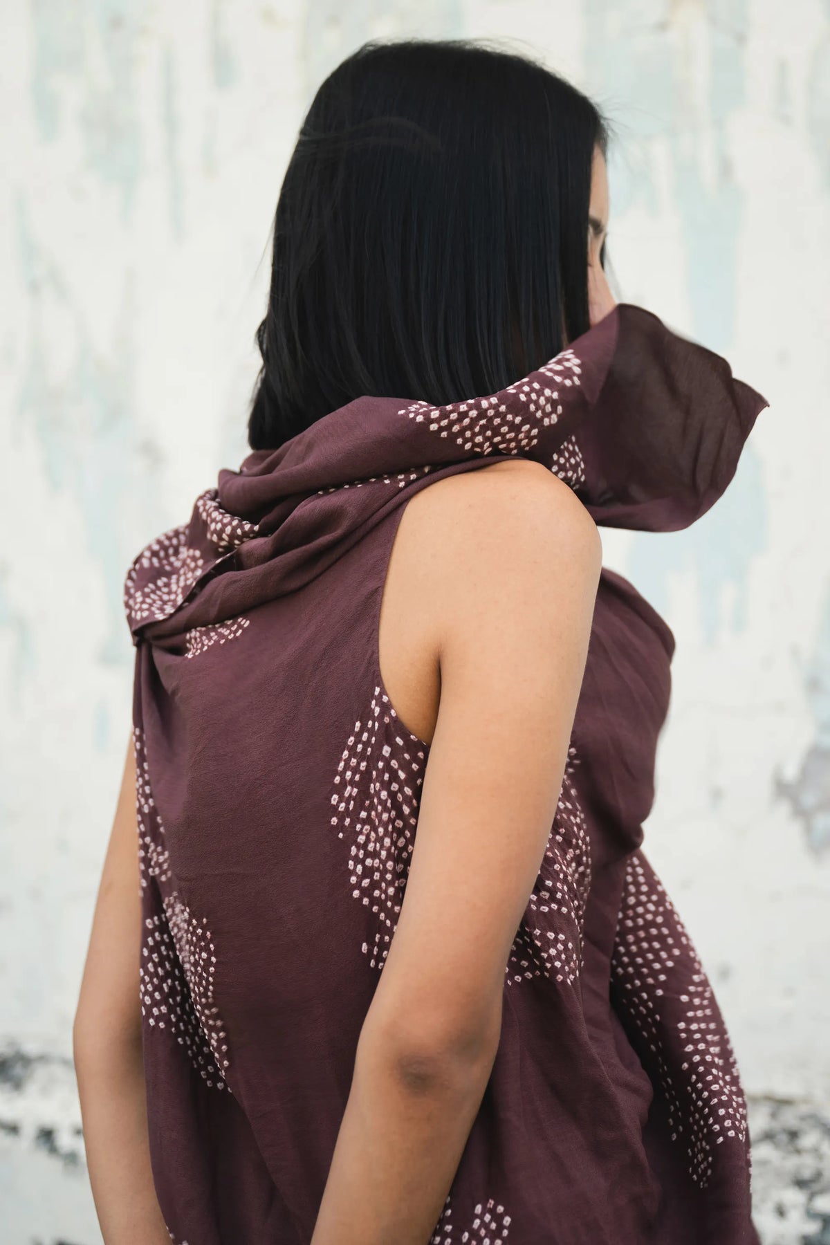 Purple Red Bandhani Top