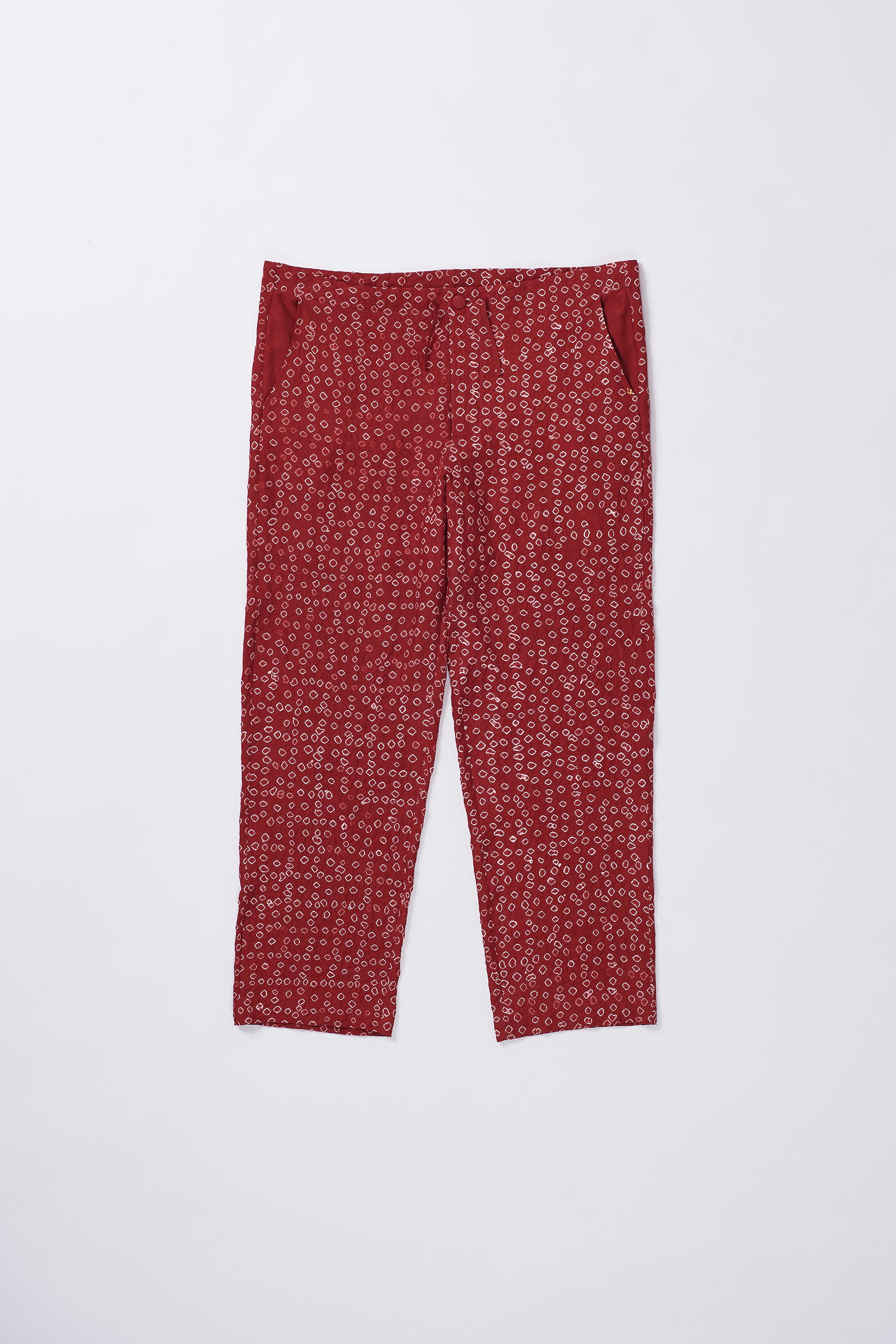 Crimson Pink Silk Bandhani Pants