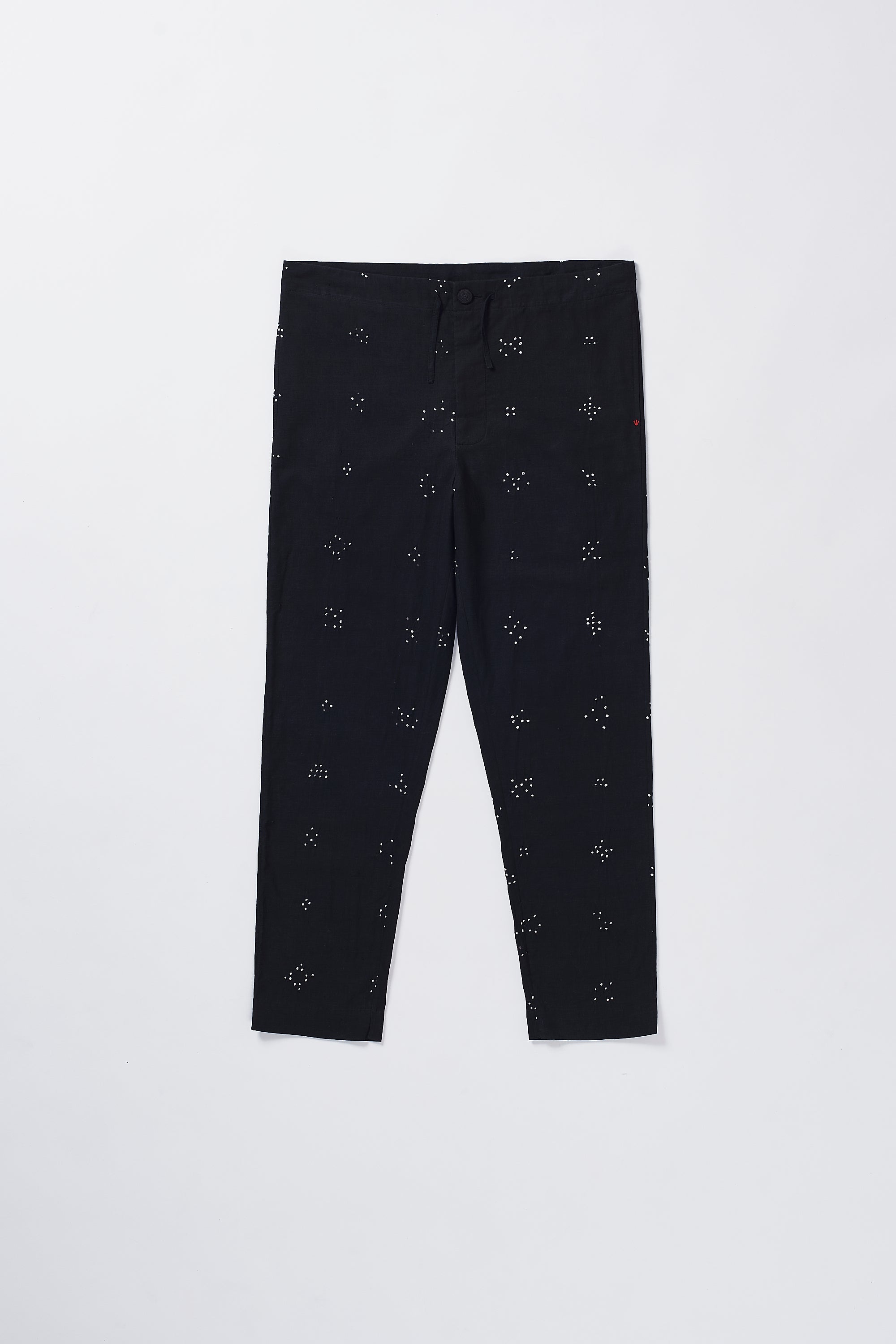Bandhani String Pants in Black