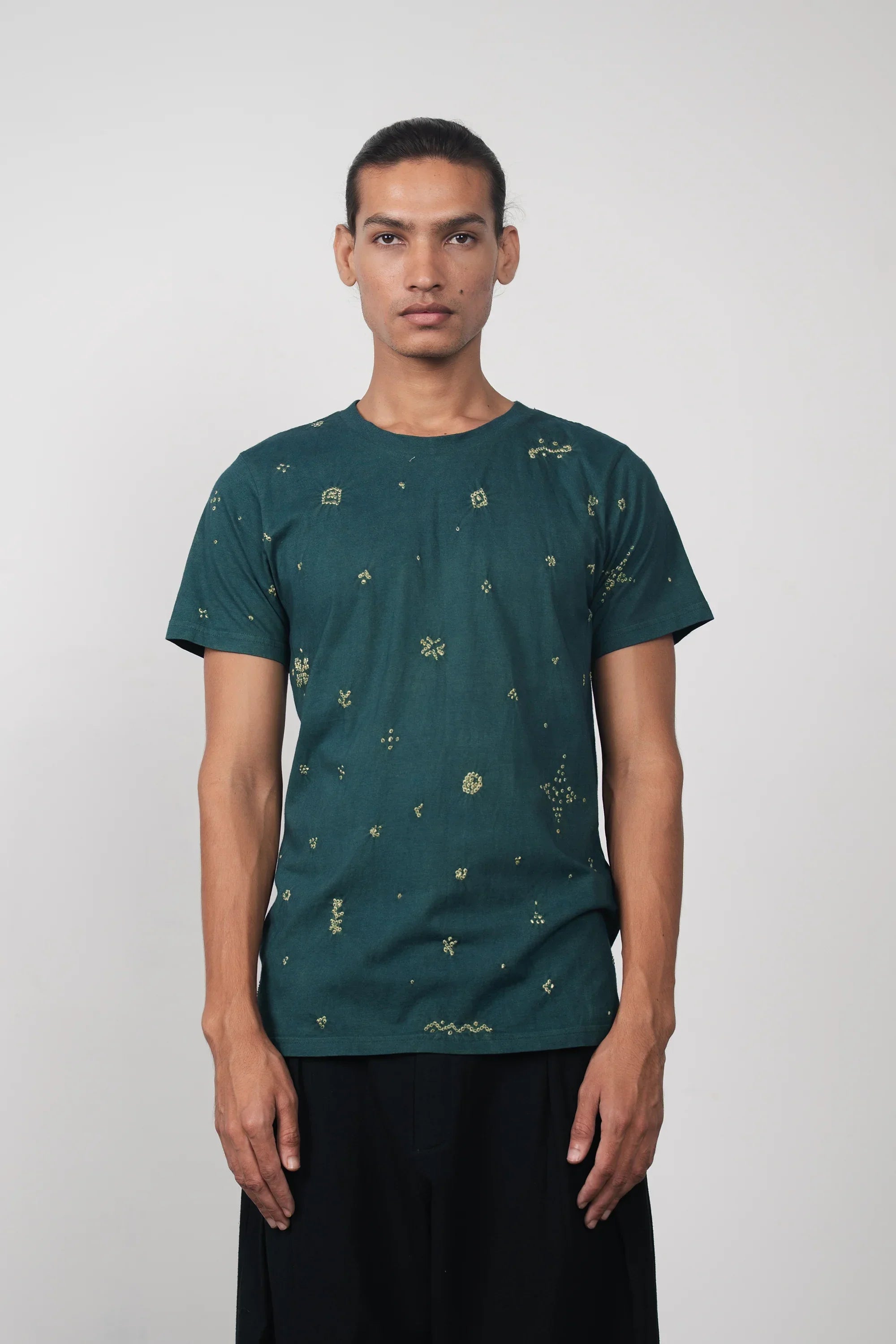 Bottle Green Bandhani Tee